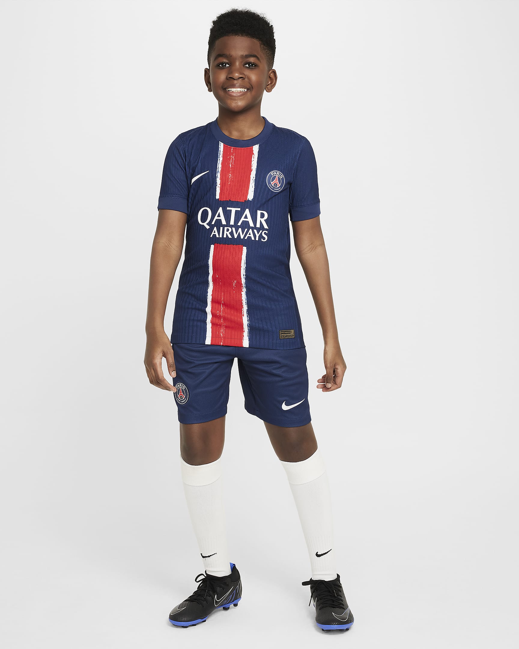 Paris Saint-Germain 2024/25 Match (hjemmedrakt) Nike Dri-FIT ADV fotballdrakt til store barn - Midnight Navy/Midnight Navy/Hvit