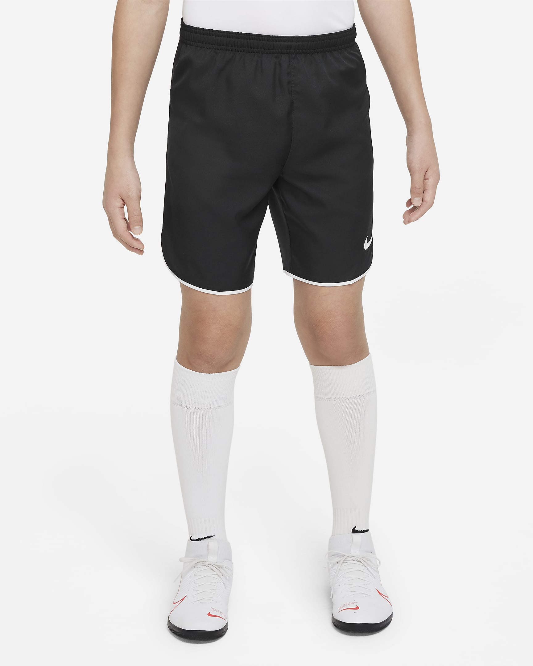 Nike Dri-FIT Big Kids' Soccer Shorts - Black/White/White