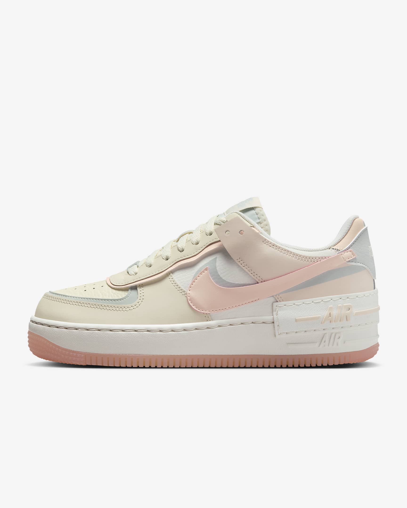 Calzado para mujer Nike Air Force 1 Shadow - Leche de coco/Plata claro/Vela/Tinte carmesí