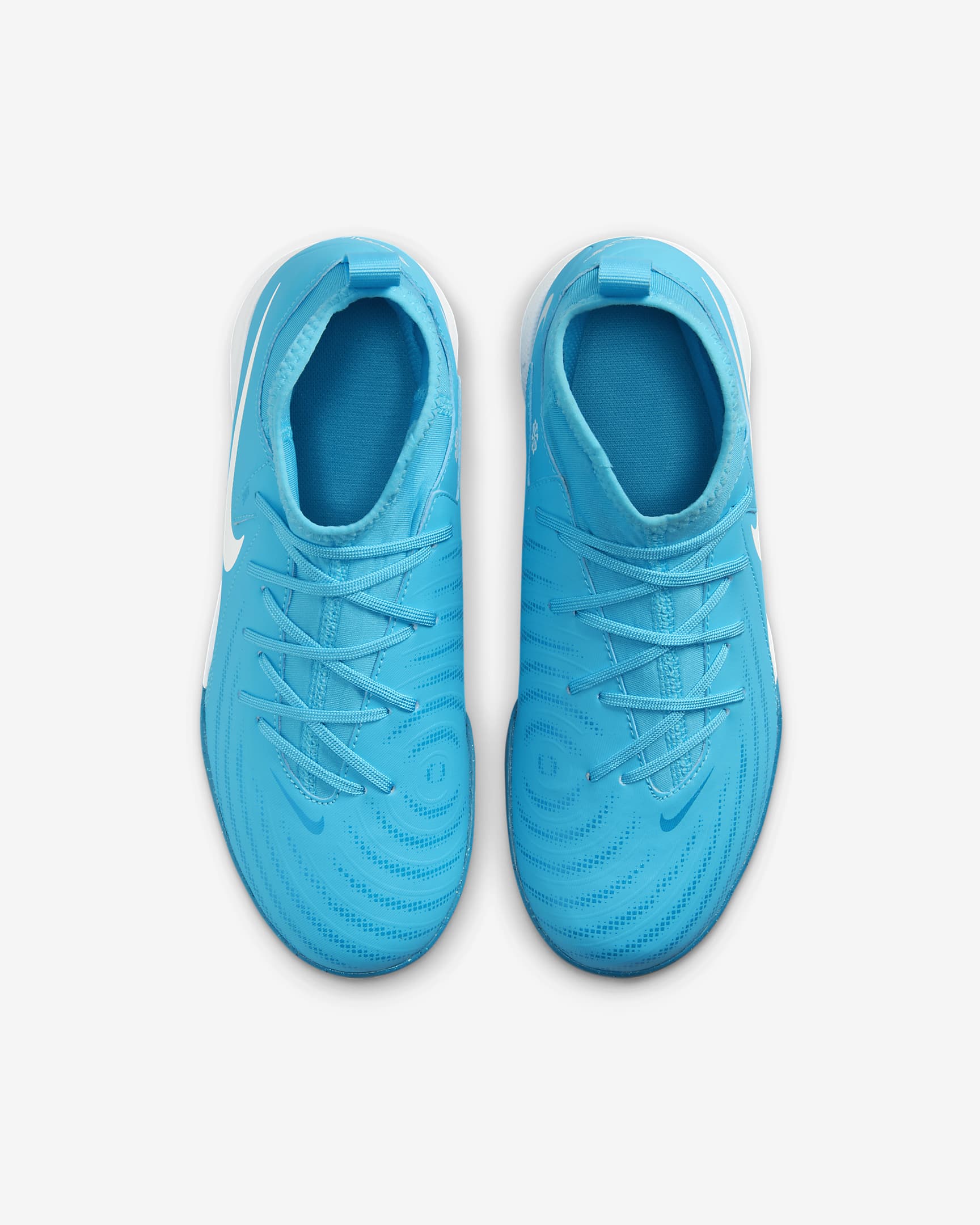 Tacos de fútbol TF para niños de preescolar y grandes Nike Jr. Phantom Luna 2 Academy - Azul furia/Blanco