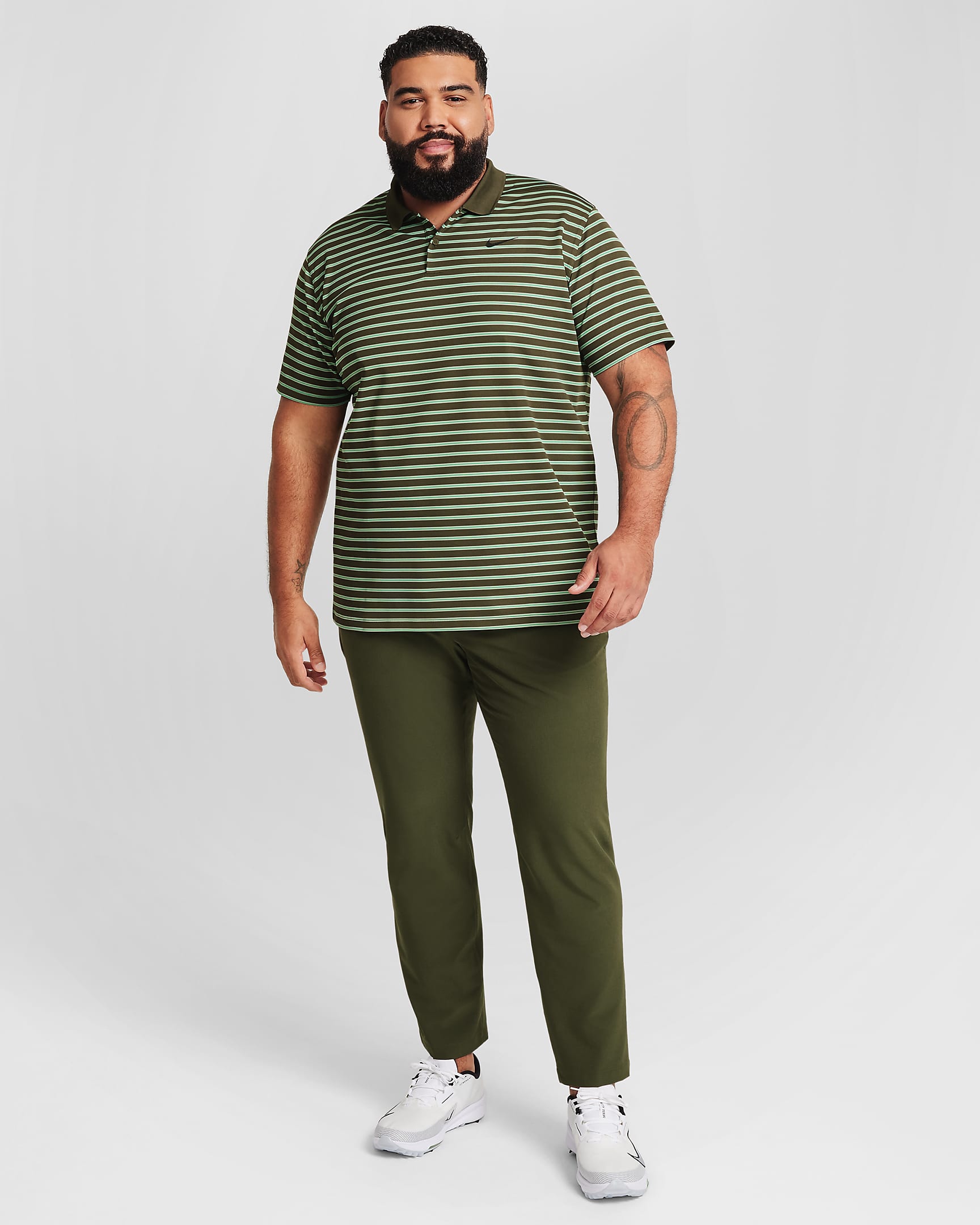 Nike Dri-FIT Victory Men's Striped Golf Polo - Cargo Khaki/Black