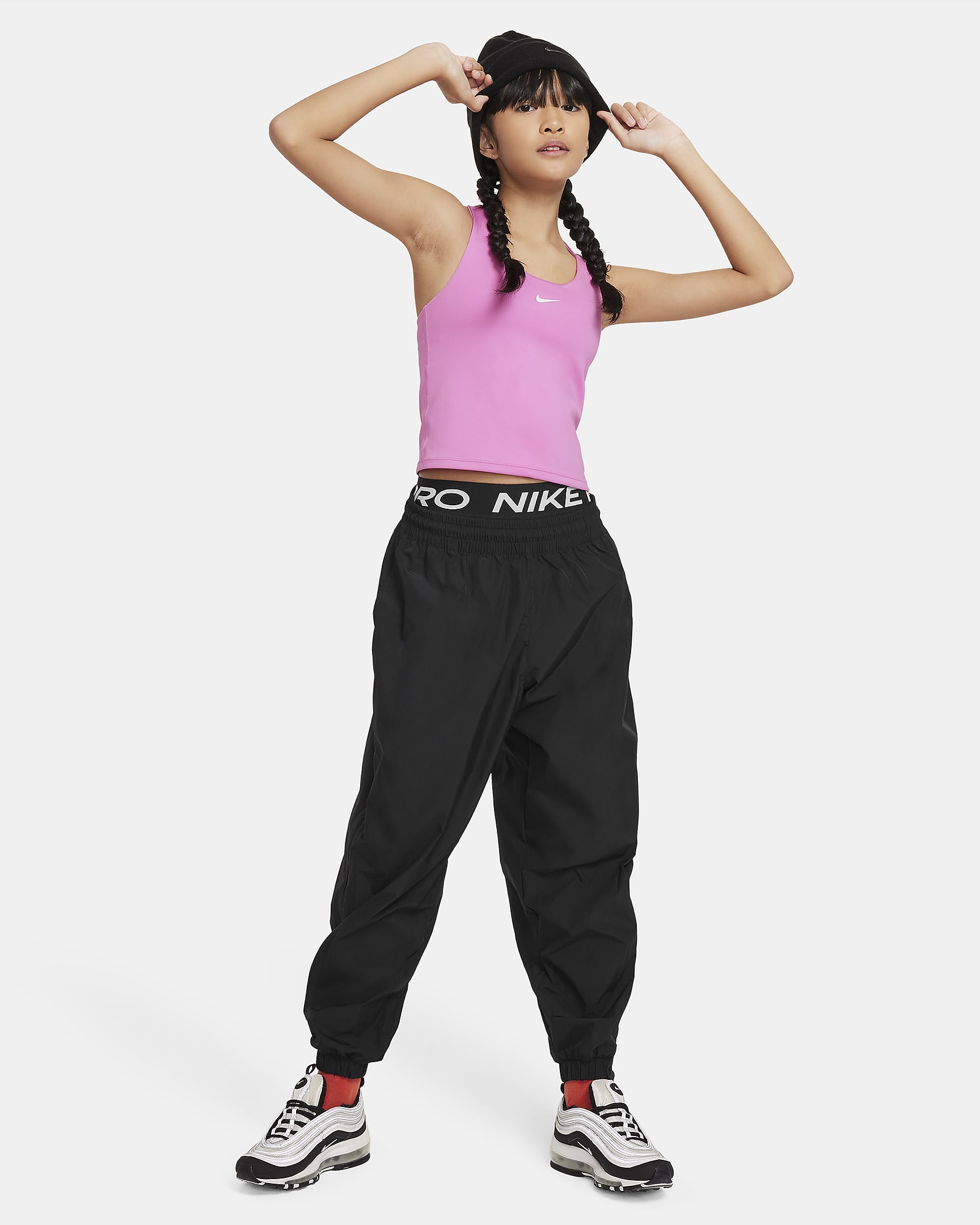 Pantalon tissé Nike Sportswear pour ado (fille) - Noir/Noir