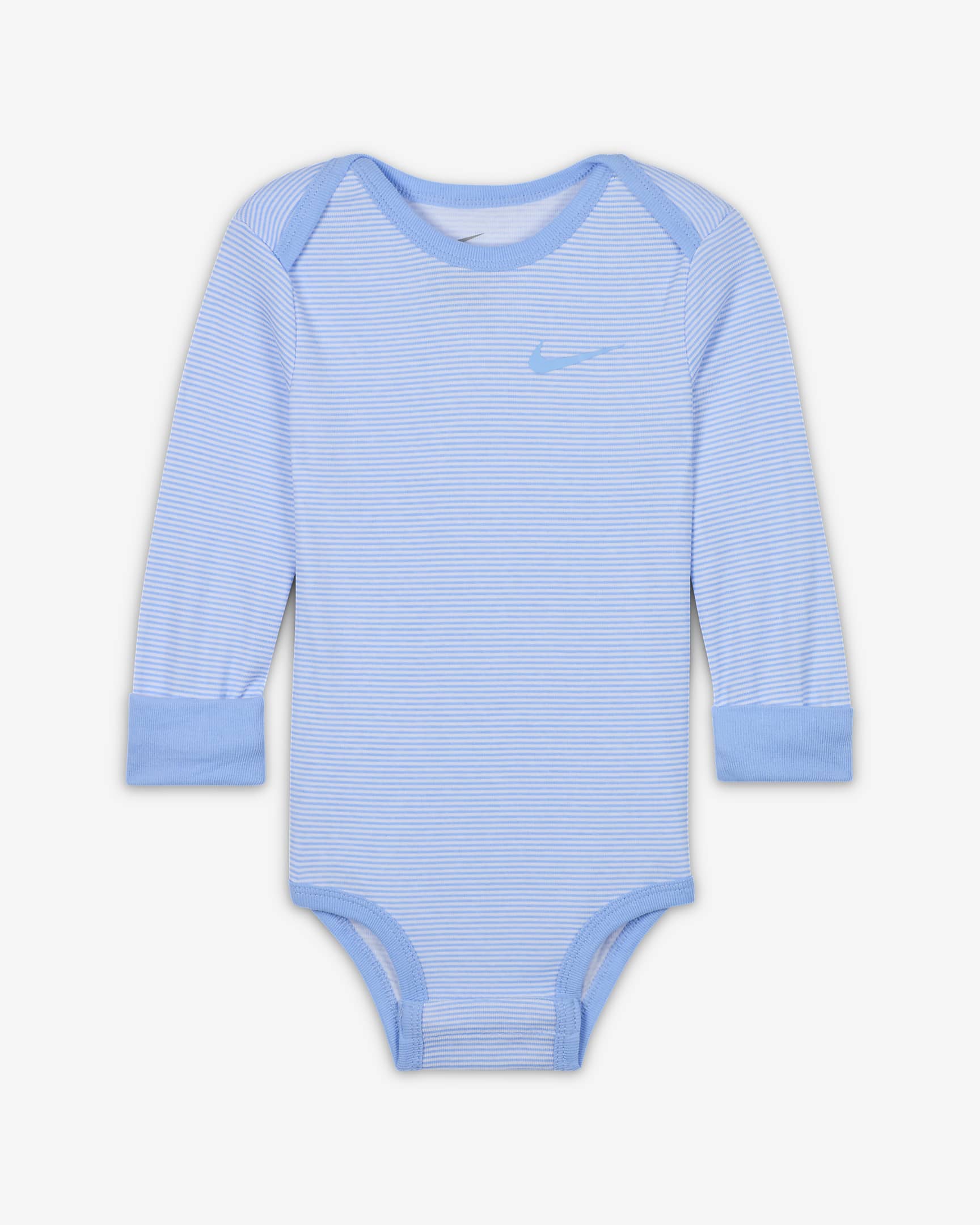 Nike Baby Essentials Baby (12-24M) Long Sleeve Bodysuits (3 Pack) - Multi-Color/Cobalt Bliss