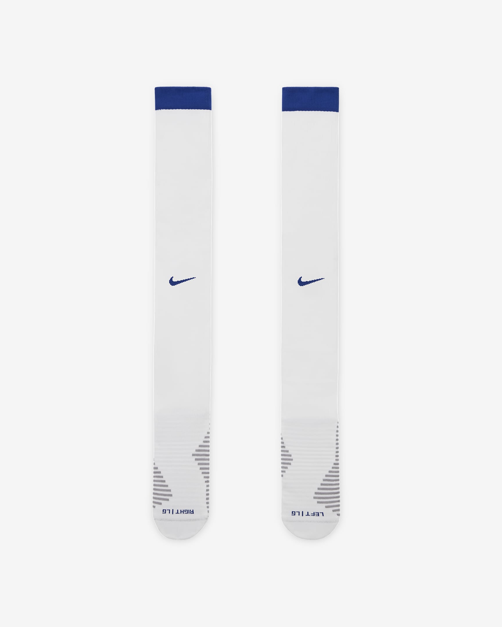 FC Chelsea Strike Home Nike Dri-FIT kniehohe Fußballsocken - Weiß/Rush Blue/Rush Blue