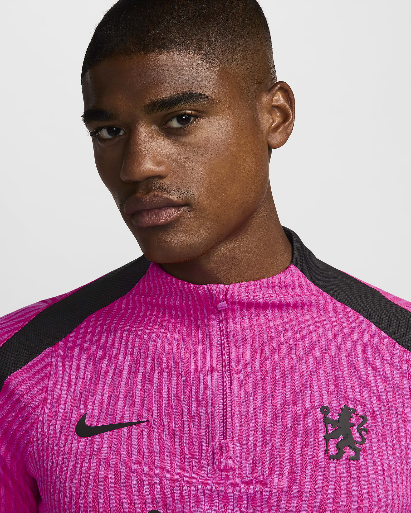 Camisola de treino de futebol de malha Nike Dri-FIT ADV do terceiro equipamento Strike Elite Chelsea FC para homem - Rosa Prime/Preto/Preto