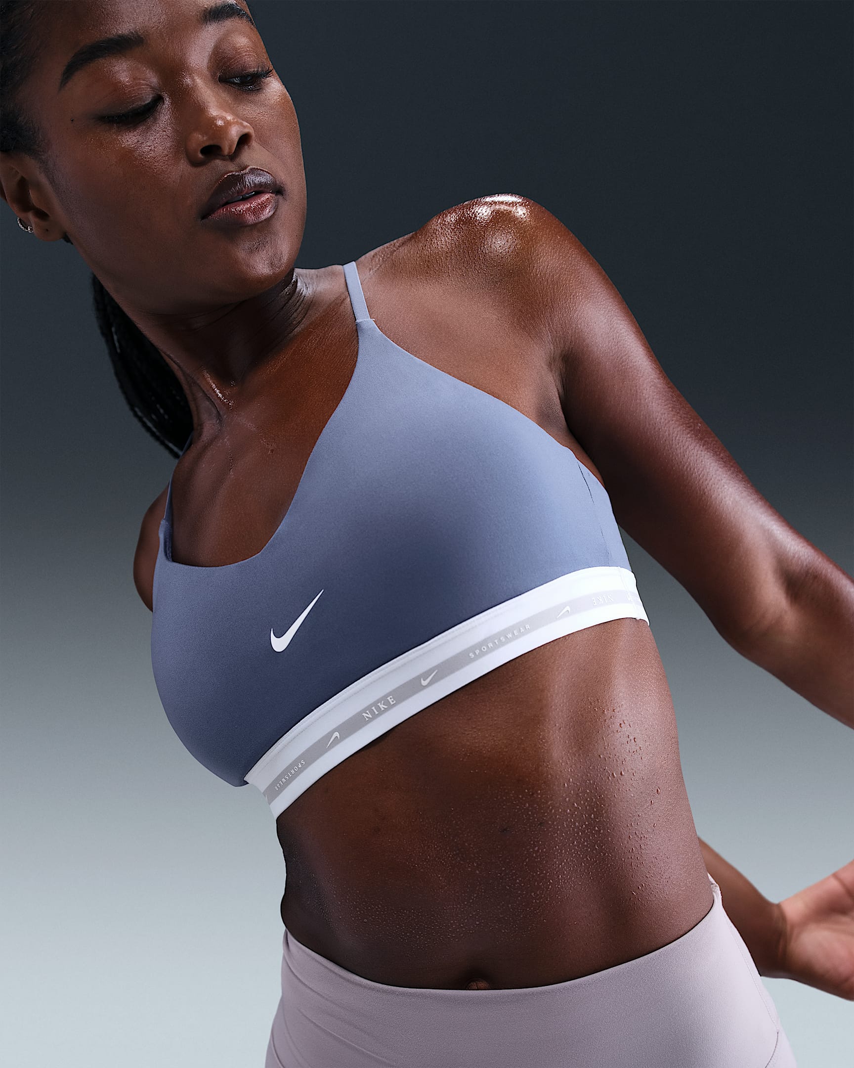 Nike Indy Women's Light-Support Padded Adjustable Sports Bra - Slate