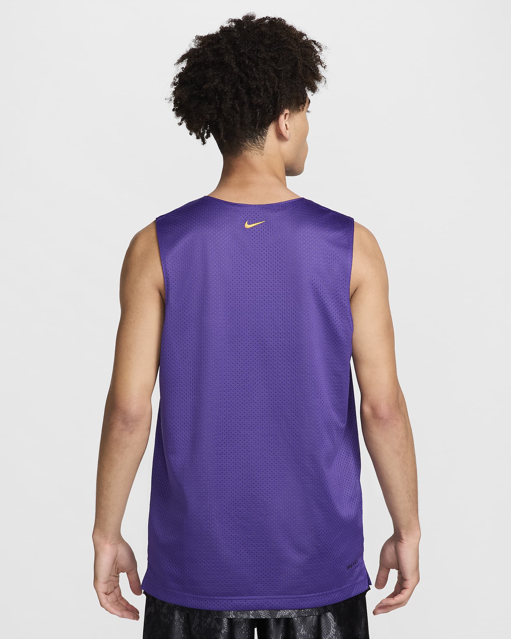 KB Men's Nike Dri-FIT Standard Issue Reversible Basketball Jersey - Black/Field Purple/Amarillo