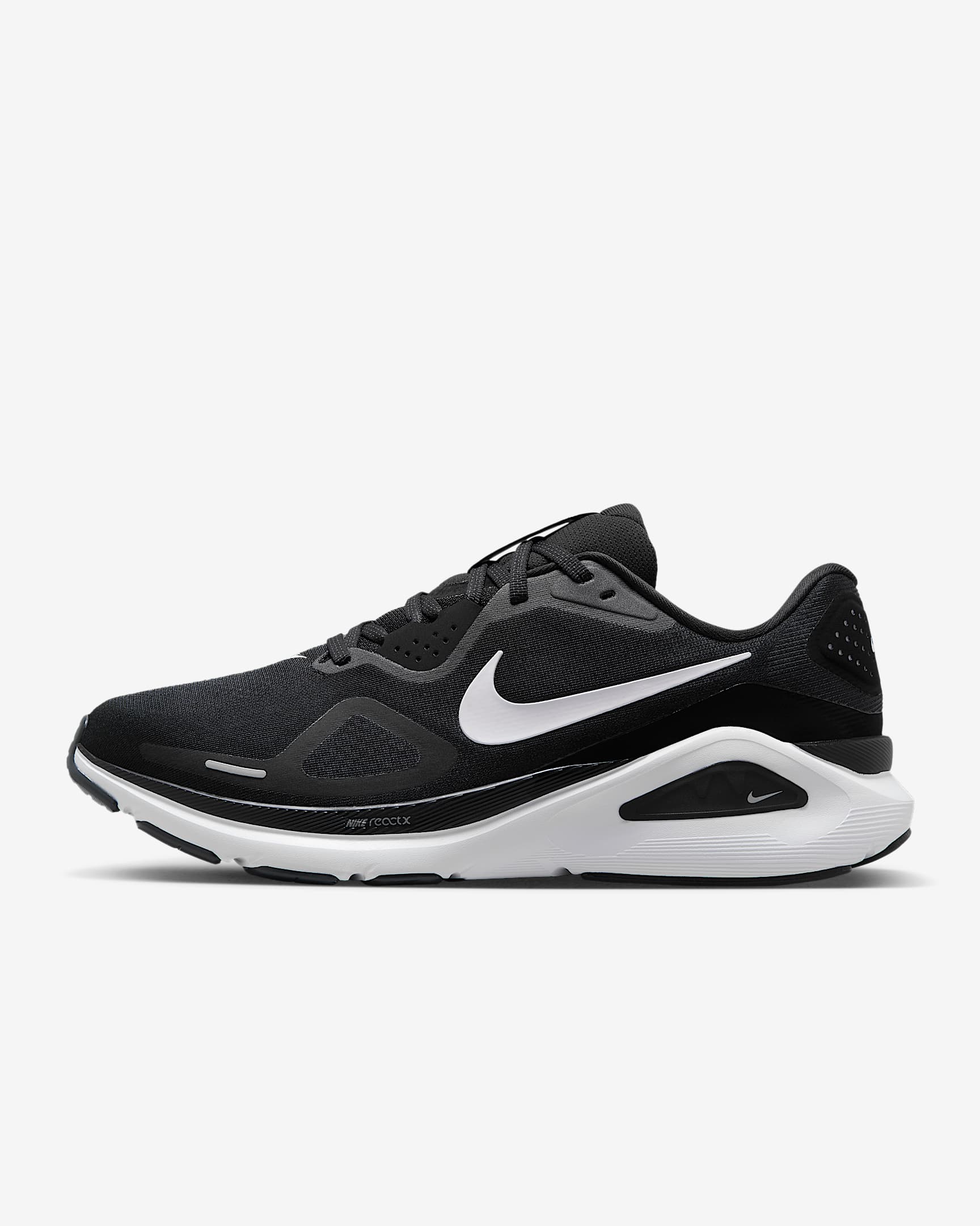 Nike Structure 26 Men's Road Running Shoes (Extra Wide) - Black/Wolf Grey/Metallic Silver/White