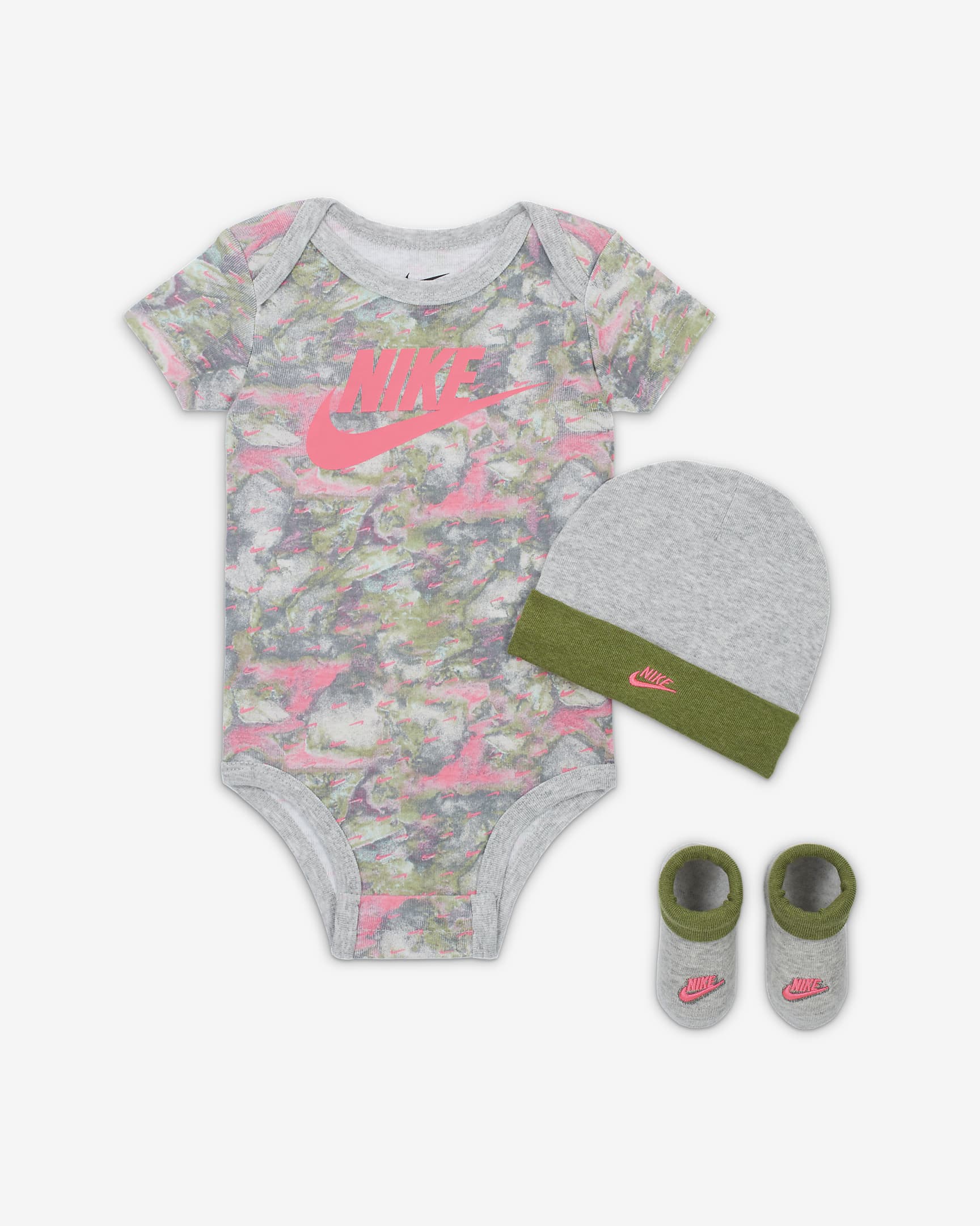 Nike Printed Swoosh Monogram 3-Piece Box Set Baby Set