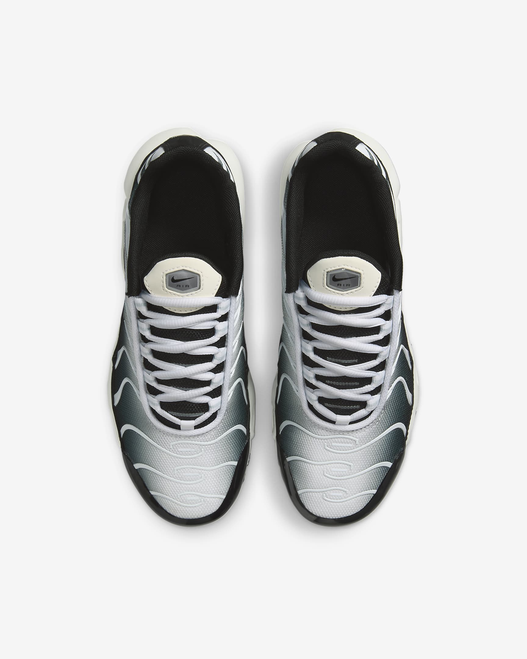 Nike Air Max Plus Older Kids' Shoes - Black/White/Sail/Metallic Cool Grey