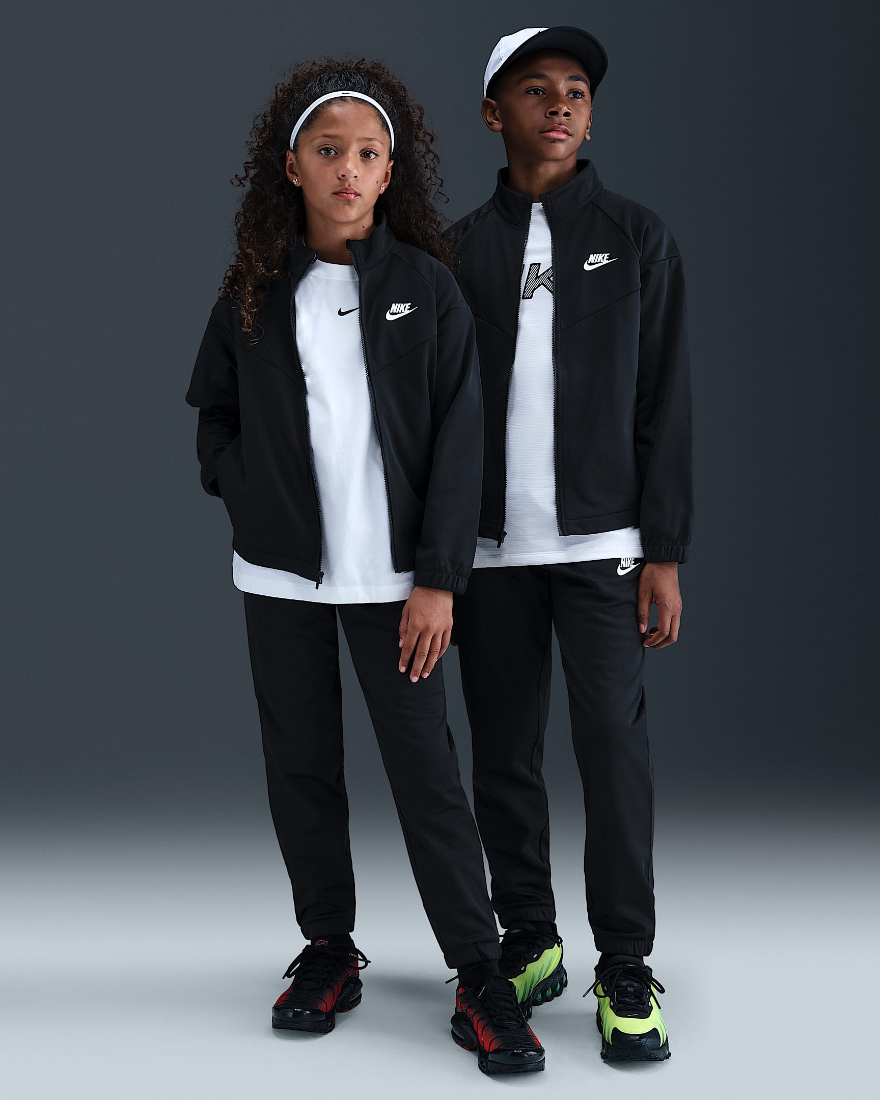 Nike Sportswear Big Kids' Dri-FIT Tracksuit - Black/Black/White