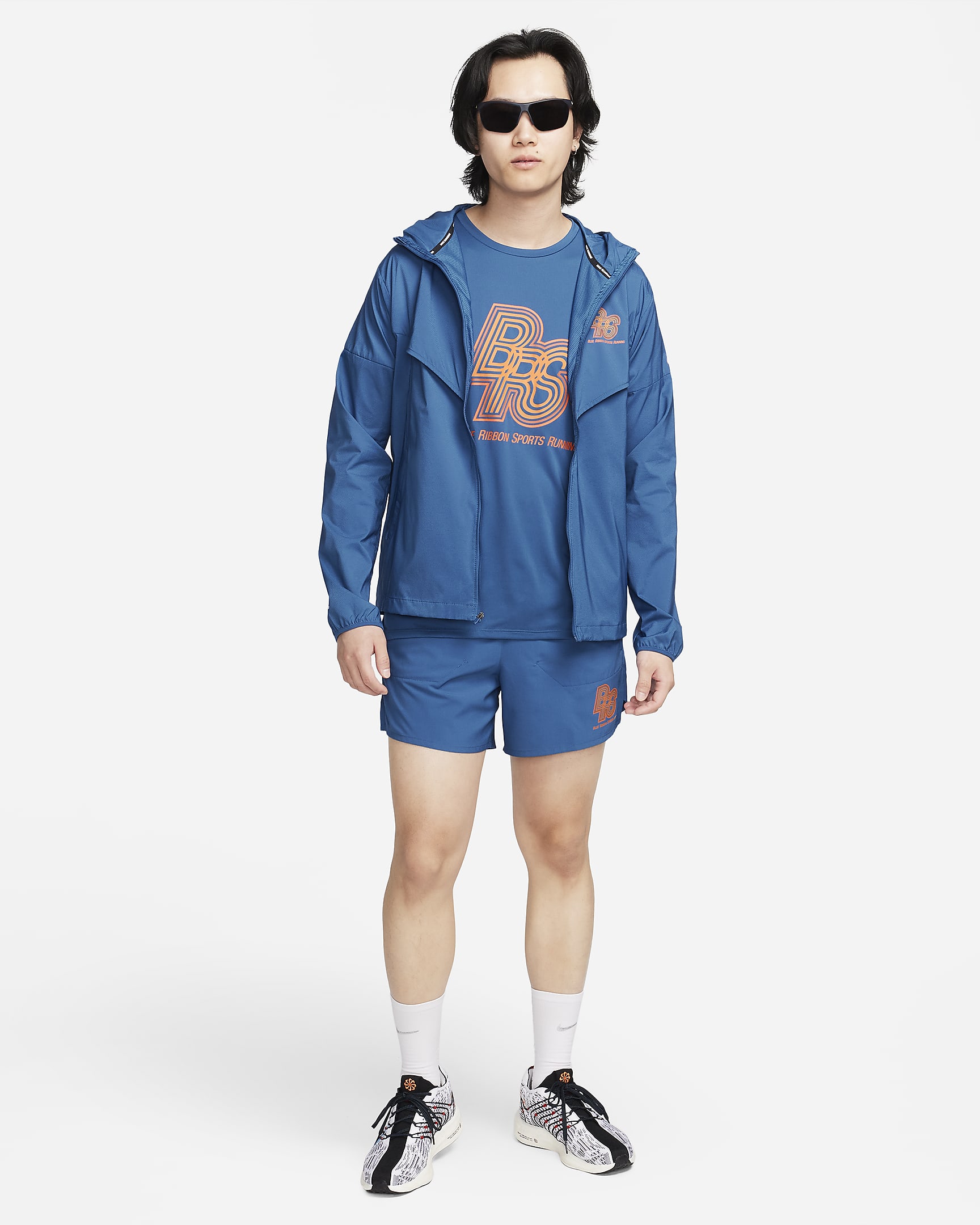 Nike Windrunner Running Energy Men's Repel Running Jacket - Court Blue/Court Blue/Safety Orange