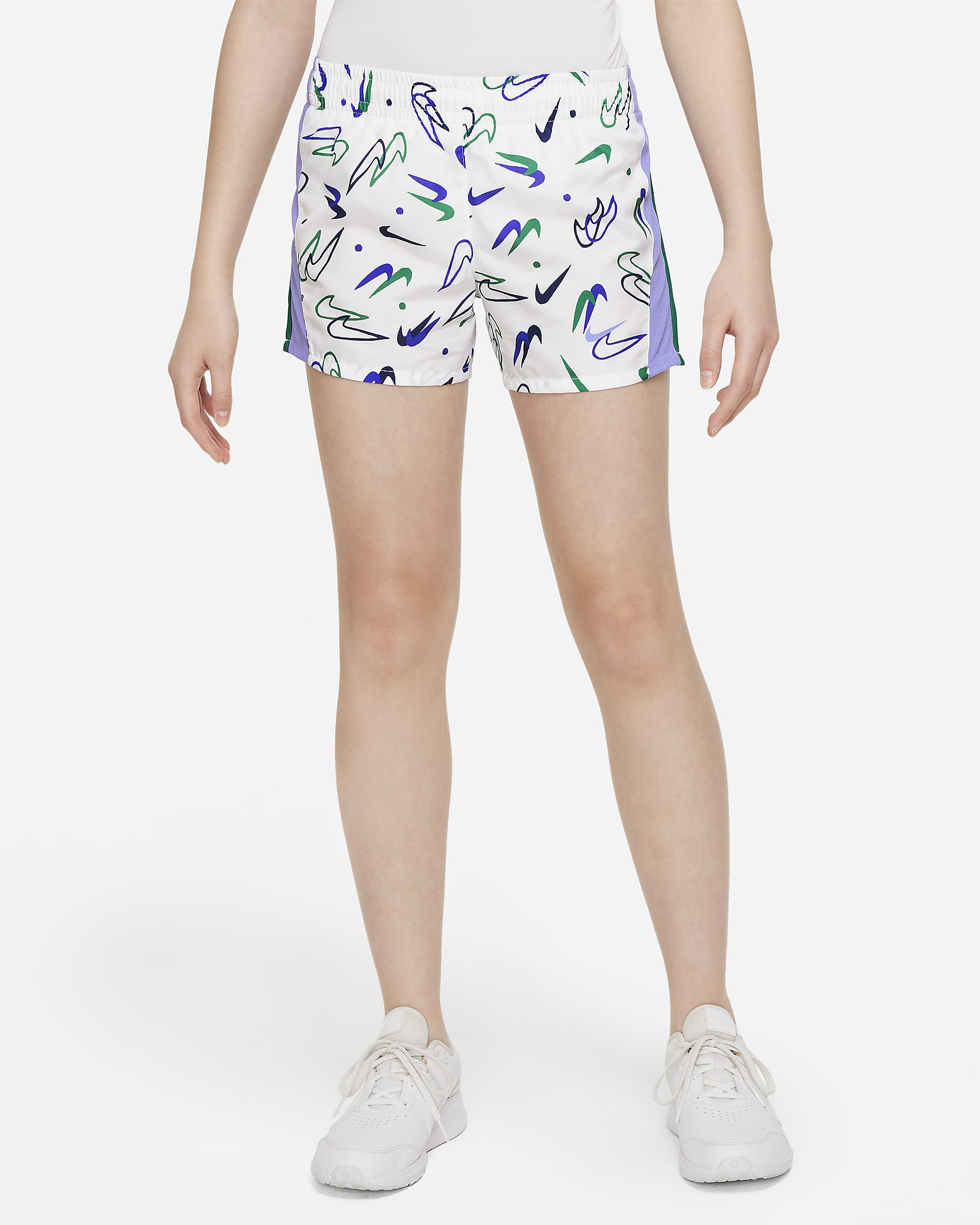 Shorts de running para niña talla grande Nike Dri-FIT 10K2 - Blanco/Cardo claro/Malaquita/Cardo claro
