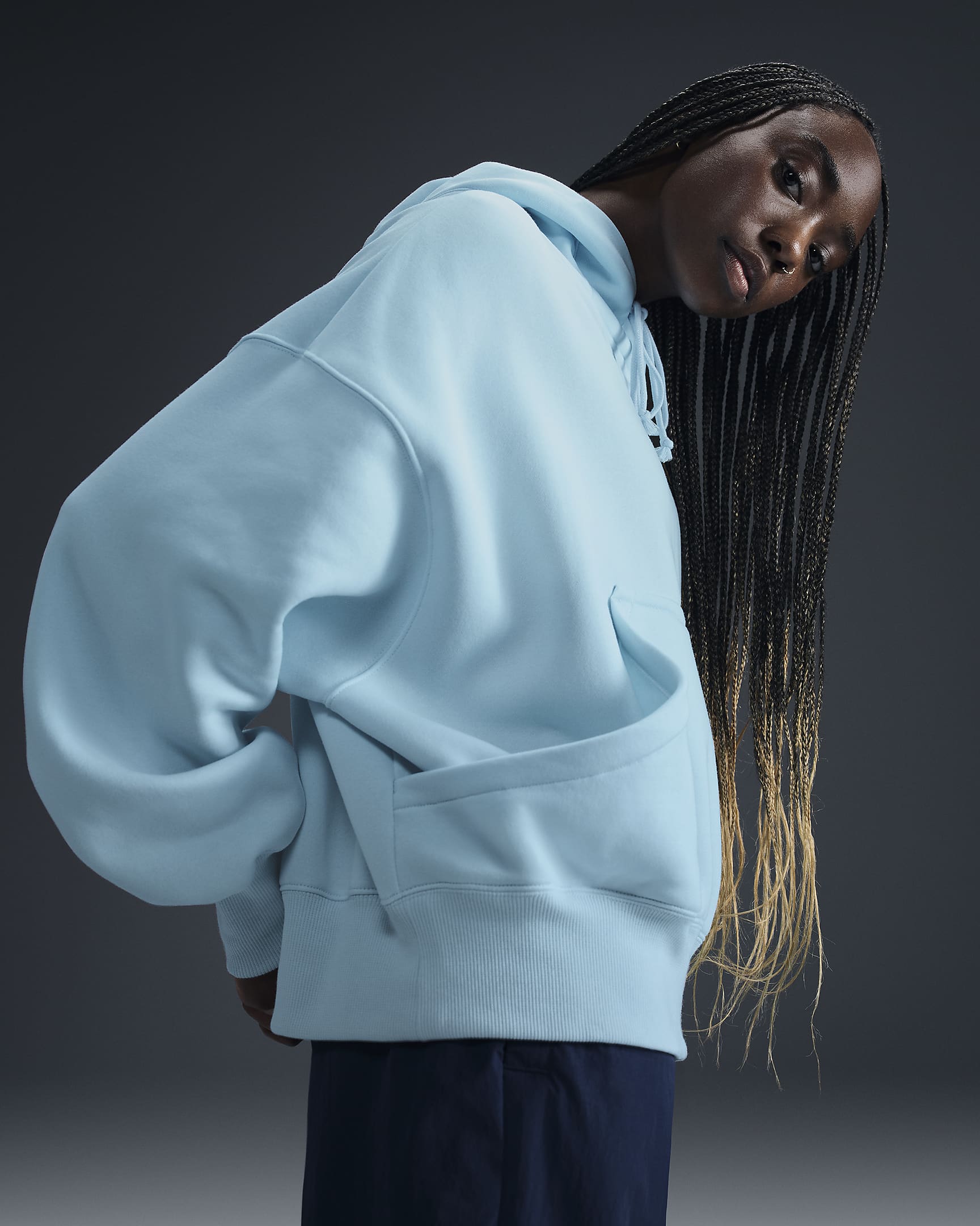 Nike Sportswear Phoenix Fleece Women's Over-Oversized Pullover Hoodie - Glacier Blue/Sail