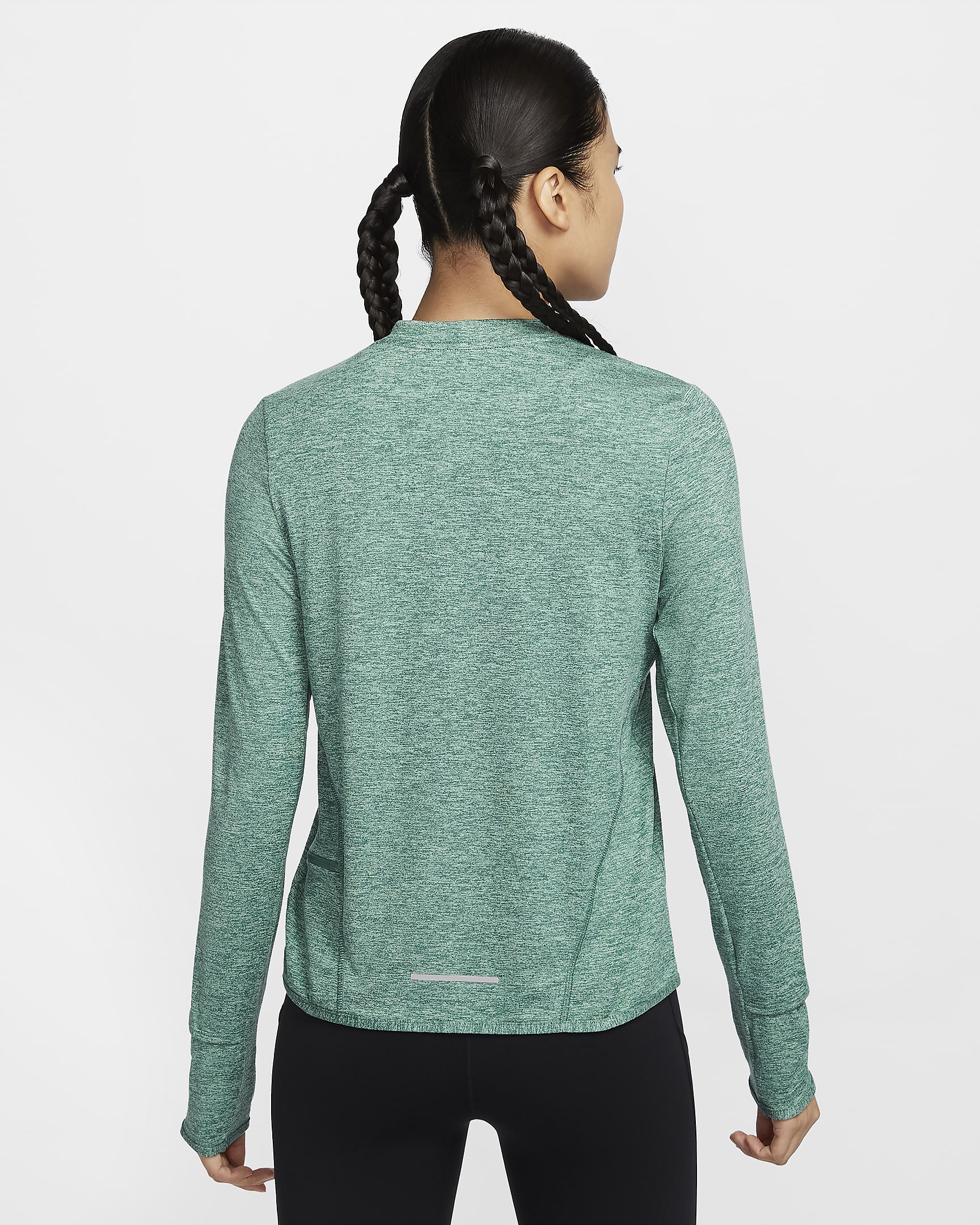 Nike Dri-FIT Swift UV Women's Crew-Neck Running Top - Bicoastal/Enamel Green/Heather