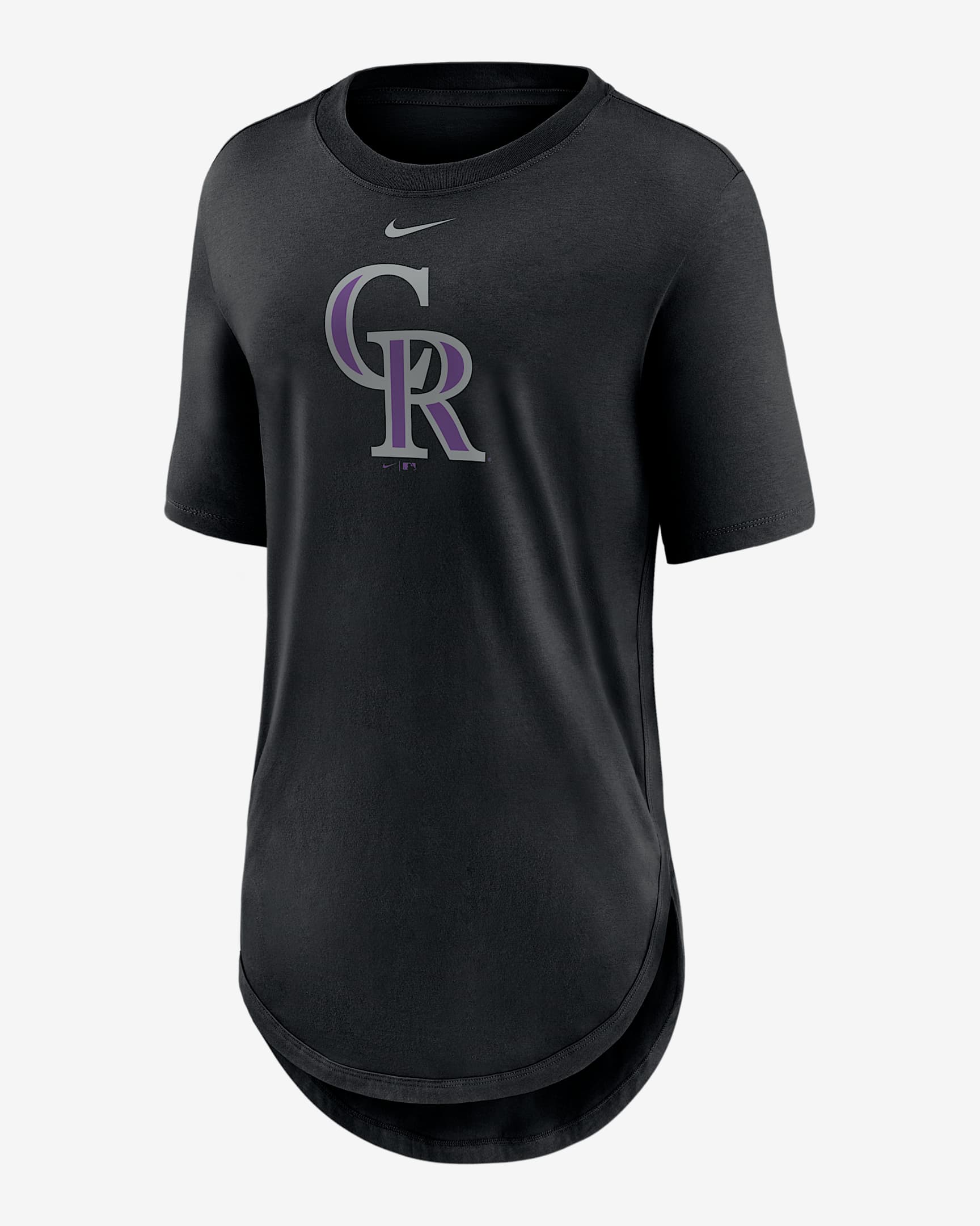 Colorado Rockies Mascot Outline Weekend Women's Nike MLB T-Shirt - Black
