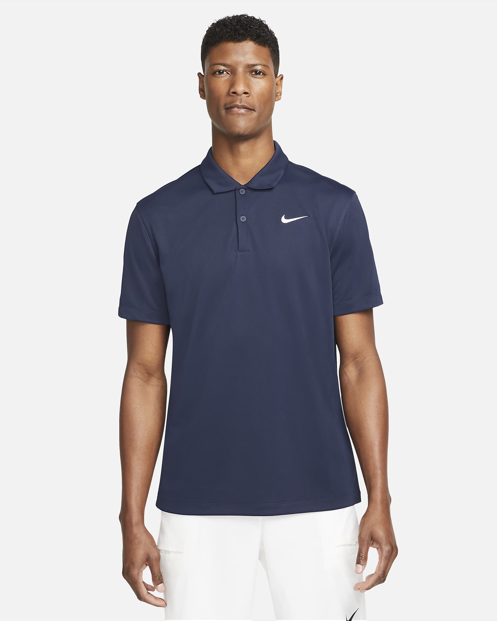 NikeCourt Dri-FIT Tennis-Poloshirt für Herren - Obsidian/Weiß