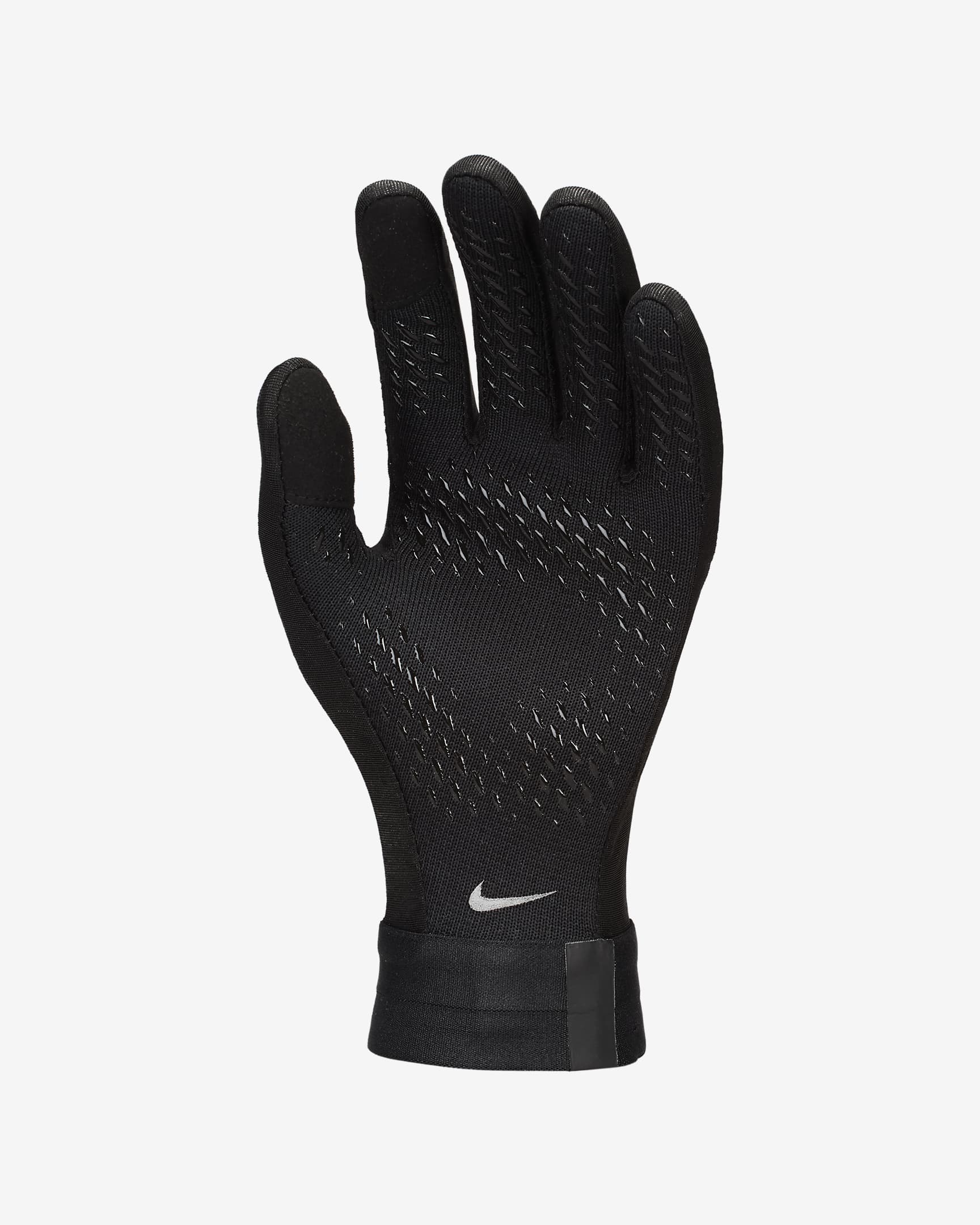 Nike Academy Older Kids' Therma-FIT Football Gloves - Black/Black/Volt