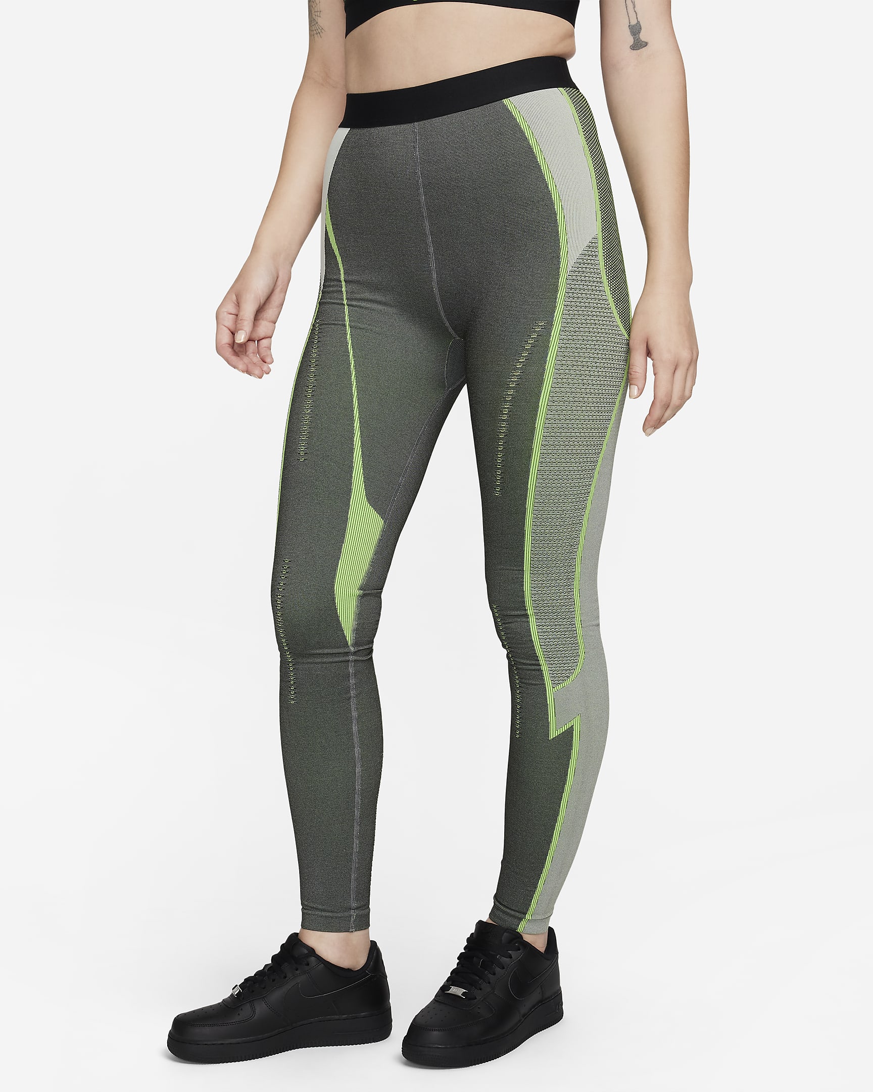 Nike x Feng Chen Wang Leggings für Damen - Off Noir/Light Smoke Grey/Iron Grey/Action Green