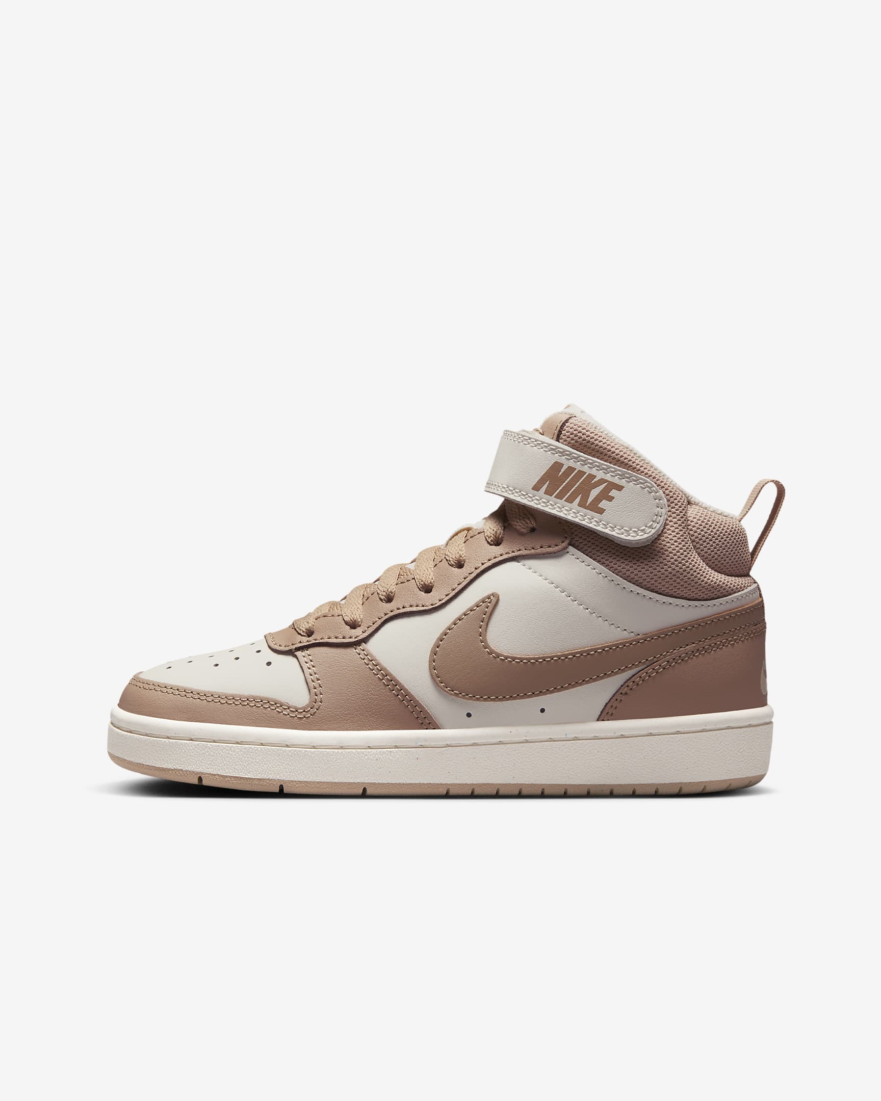 Nike Court Borough Mid 2-sko til større børn - Pale Ivory/Sail/Hemp