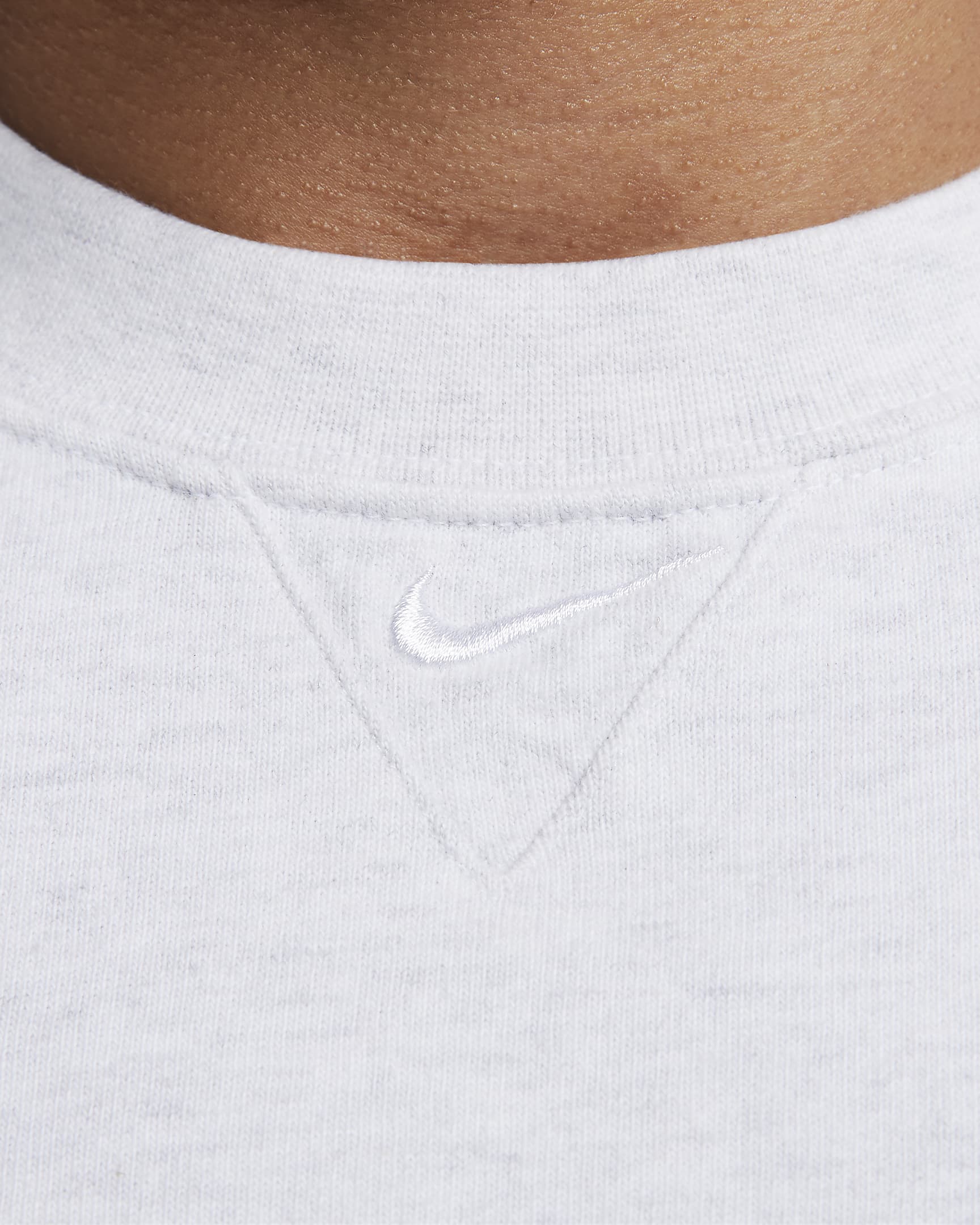 Nike Solo Swoosh zware herentop met korte mouwen - Birch Heather/Wit