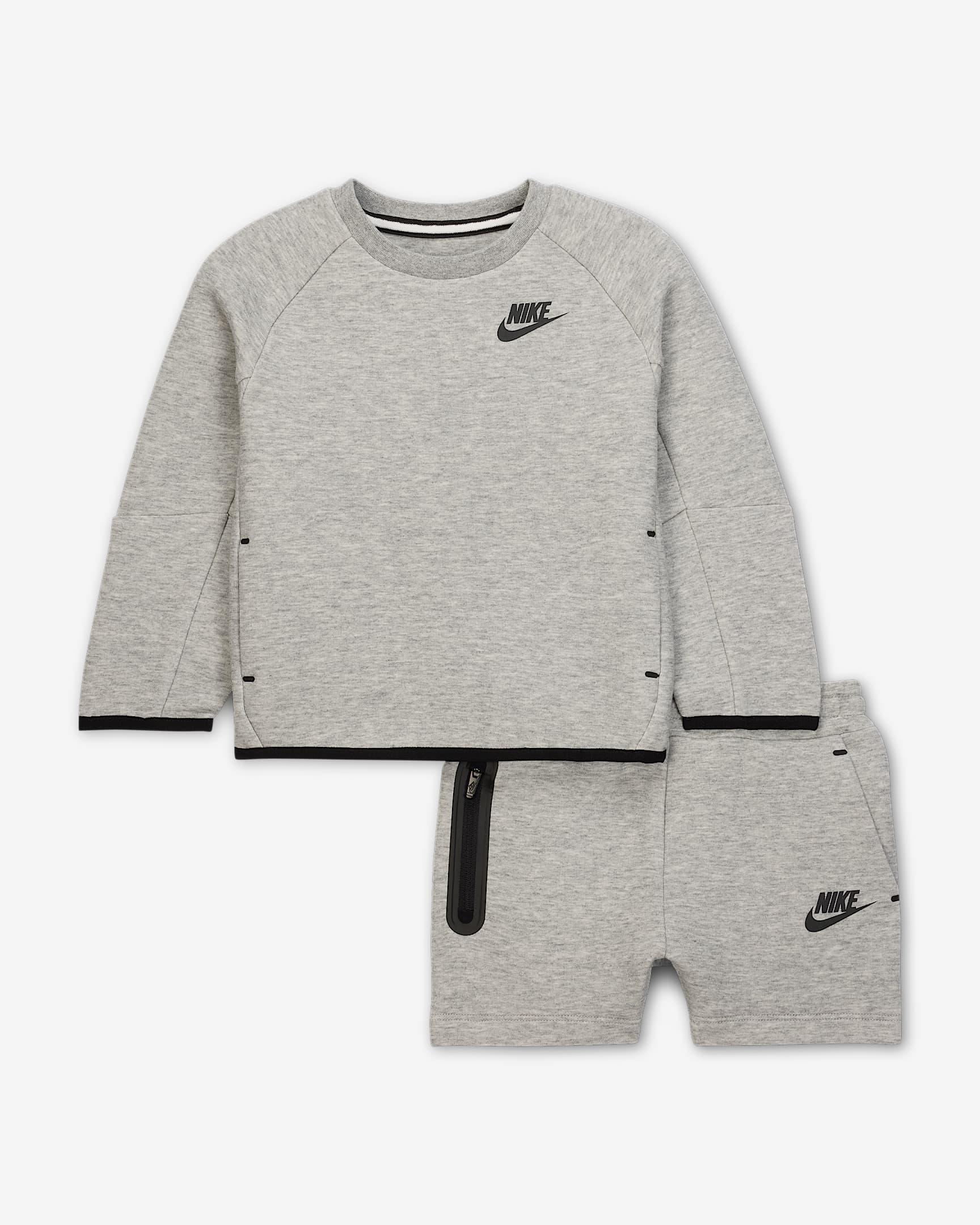 Nike Tech Fleece Baby (12-24M) 2-Piece Shorts Set - Dark Grey Heather