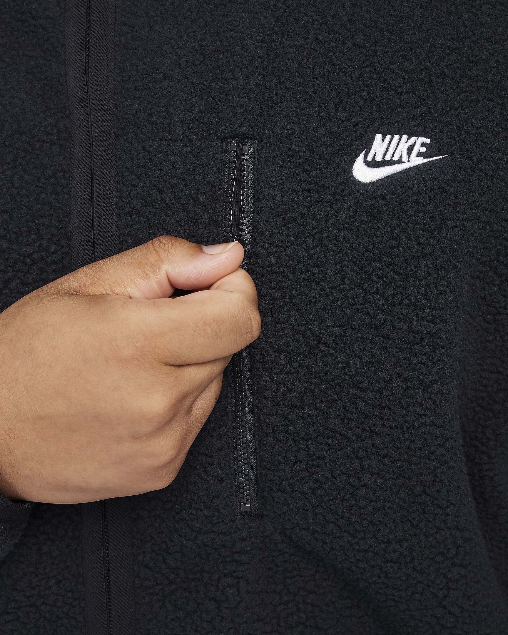 Veste en Fleece Nike Sportswear Club pour homme - Noir/Blanc