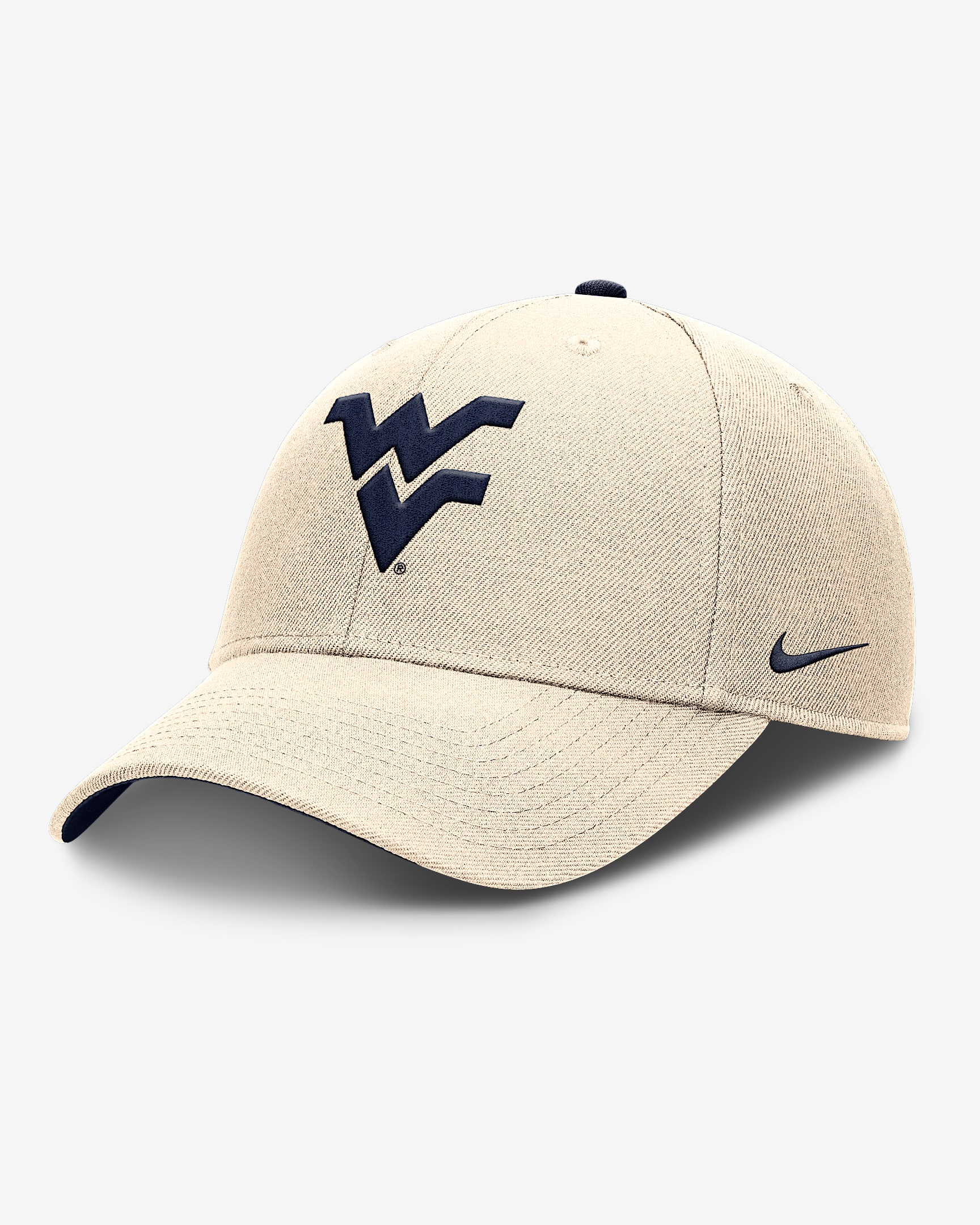 Gorra de rejilla universitaria Nike Dri-FIT ajustable para hombre West Virginia Primetime Rise - Natural