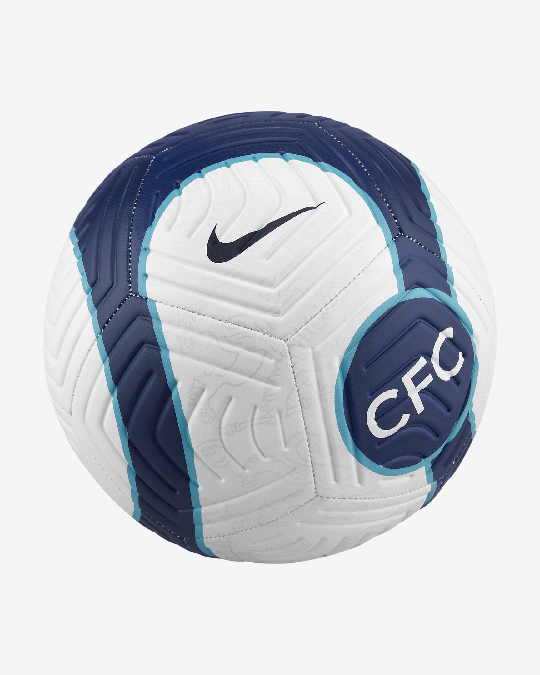 Ballon de football Chelsea FC Strike - Blanc/Rush Blue/College Navy