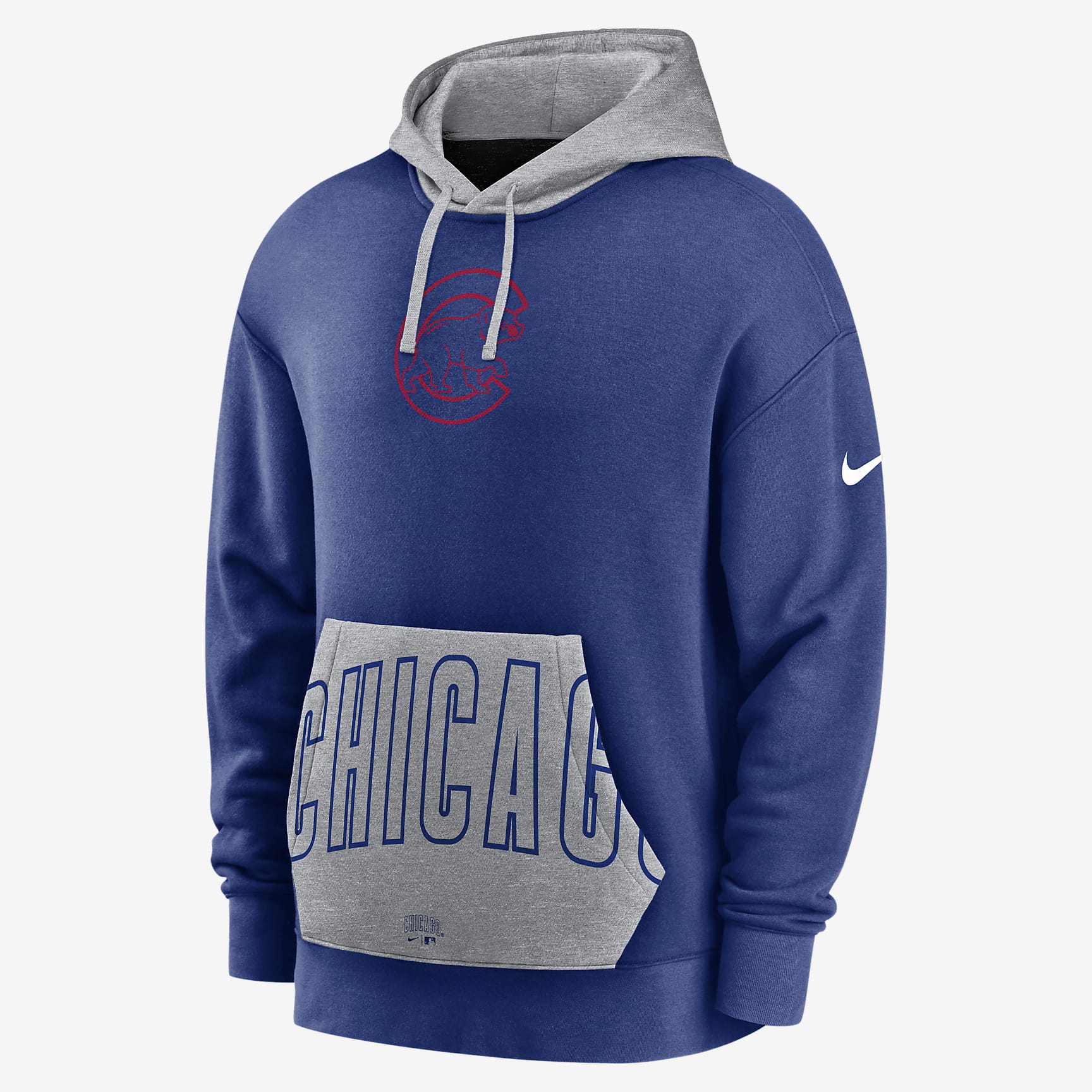 Nike Crop Pocket Heritage (MLB Chicago Cubs) Men's Pullover Hoodie - Rush Blue