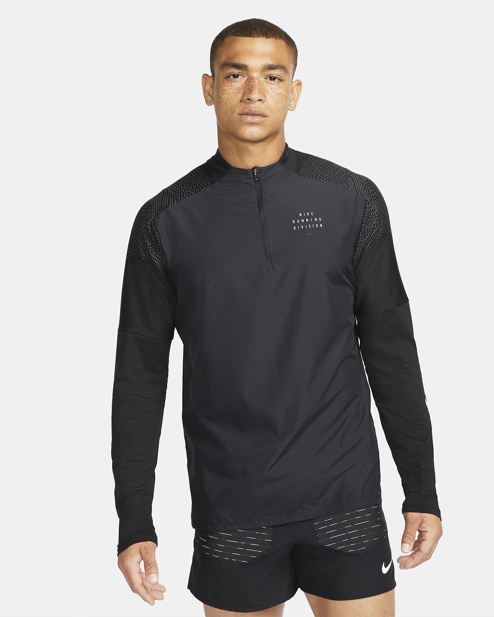Prenda para la parte superior de running de medio cierre para hombre Nike Dri-FIT Running Division Flash Element - Negro