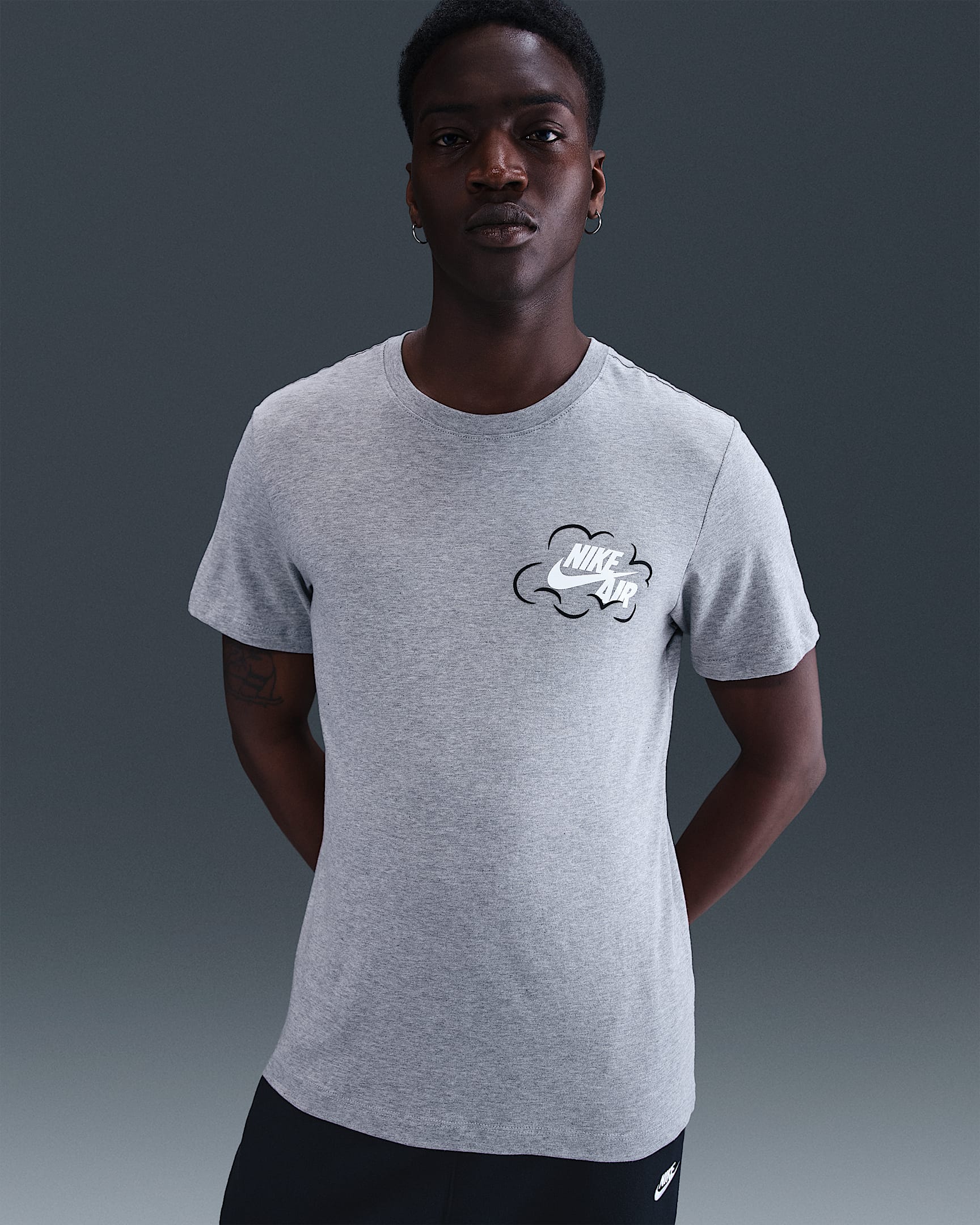 Nike Sportswear Herren-T-Shirt - Dark Grey Heather/Schwarz