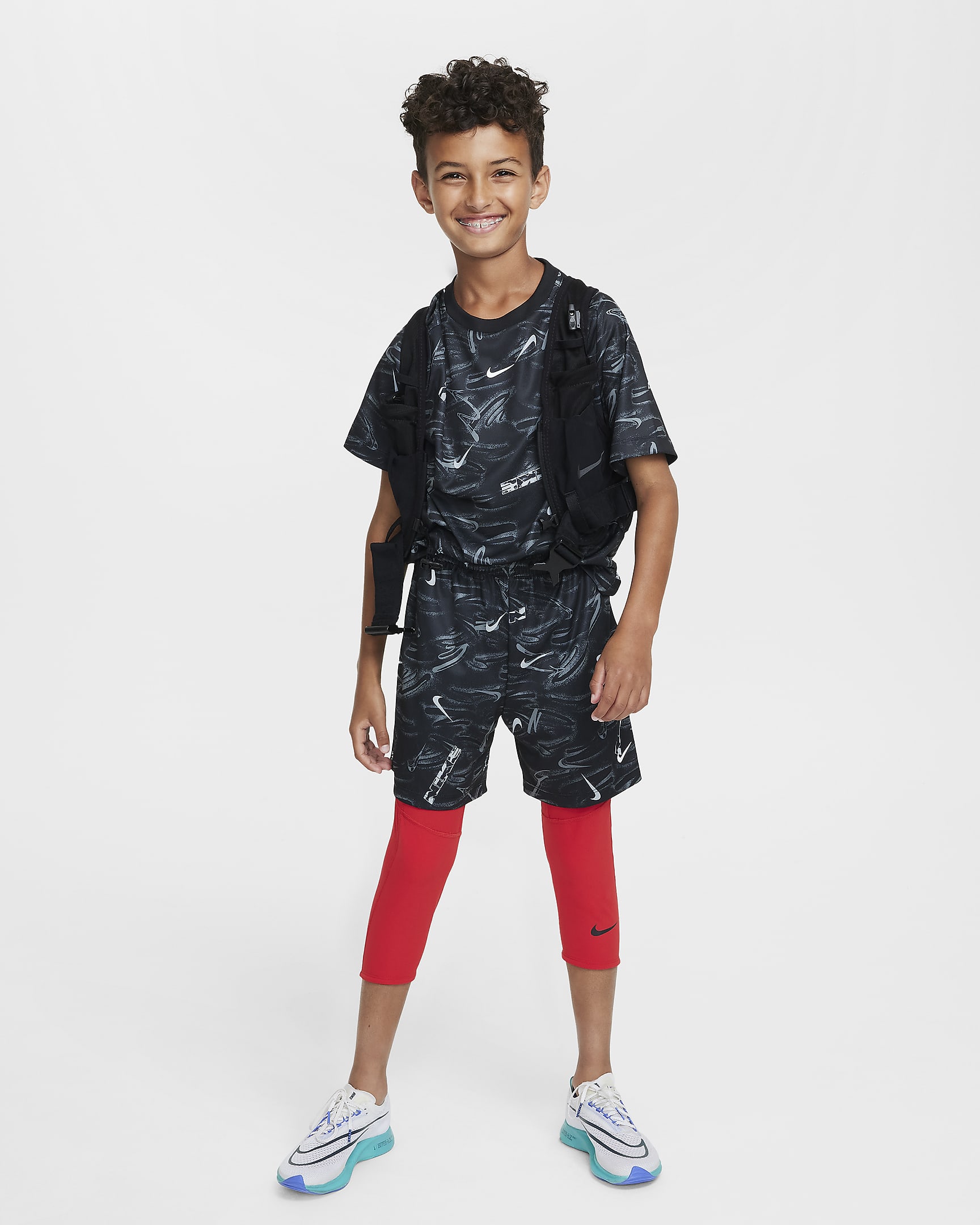 Nike Multi Older Kids' (Boys') Dri-FIT Shorts - Black/Black/White