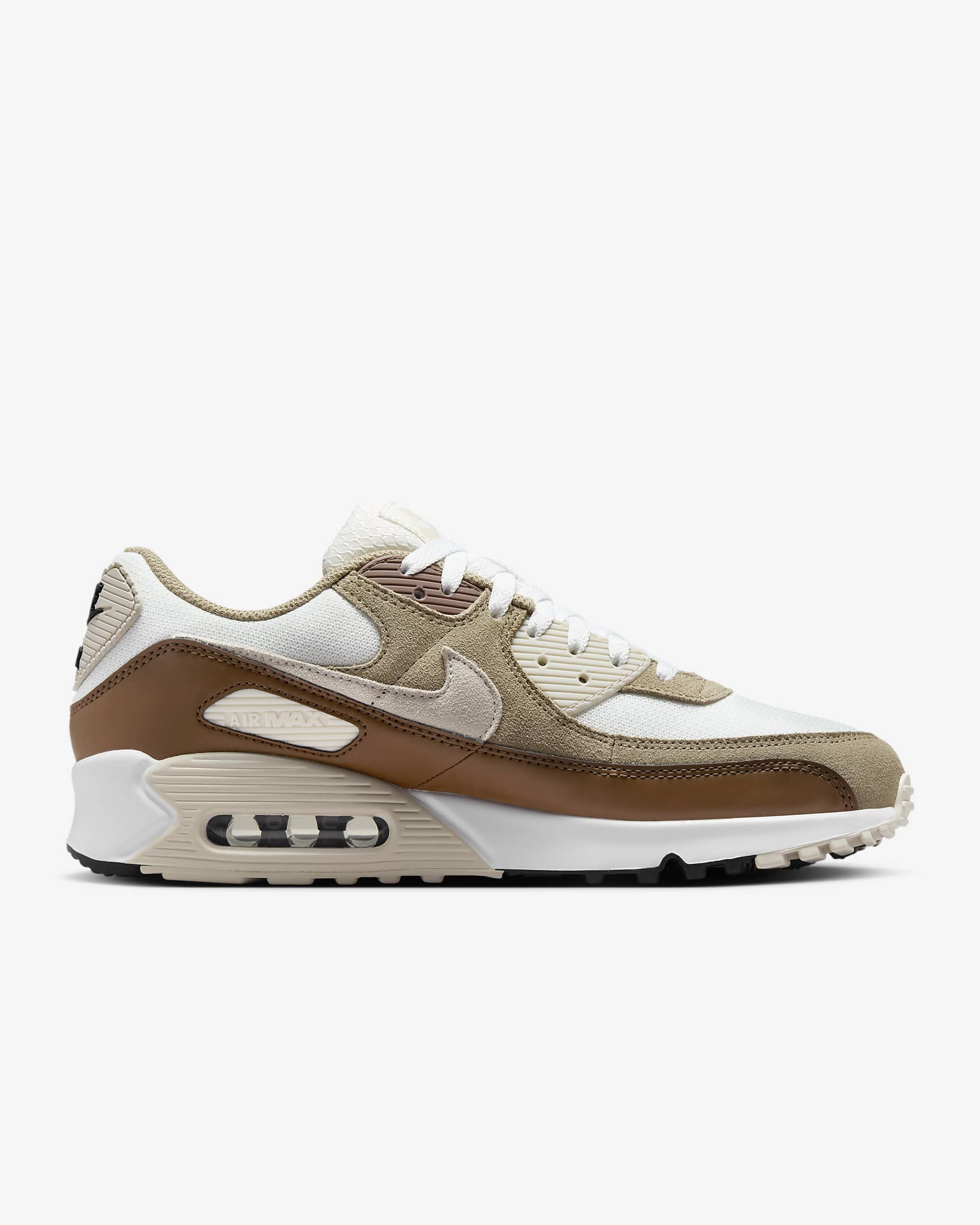 รองเท้าผู้ชาย Nike Air Max 90 - Summit White/Khaki/Light Orewood Brown/ดำ