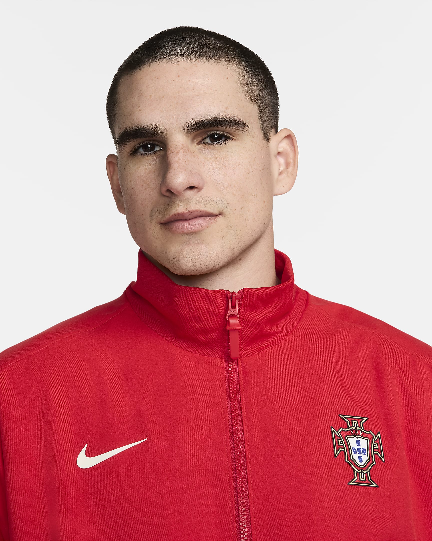 Portugal Strike Nike Dri-FIT Fußballjacke für Herren - University Red/Sail