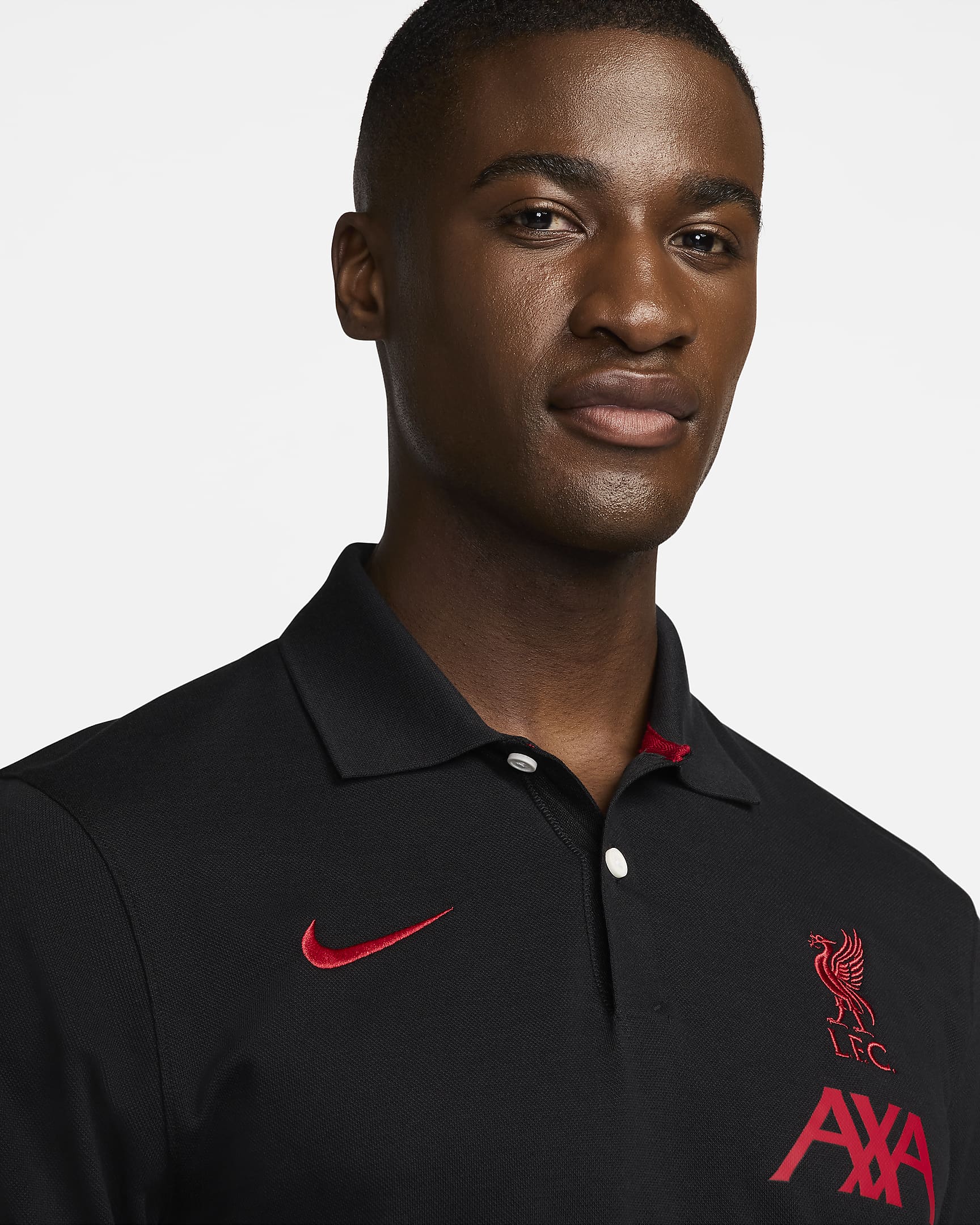 Liverpool FC The Nike Polo Nike Dri-FIT galléros férfi futballpóló - Fekete/Gym Red