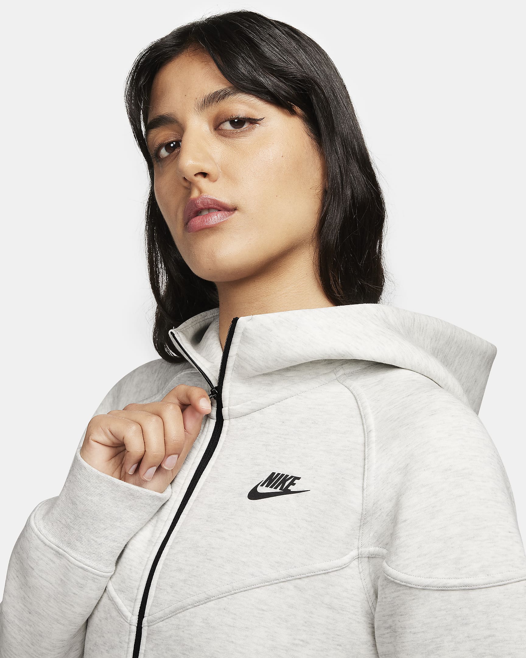 Nike Sportswear Tech Fleece Windrunner Women's Full-Zip Hoodie - Light Grey/Heather/Black