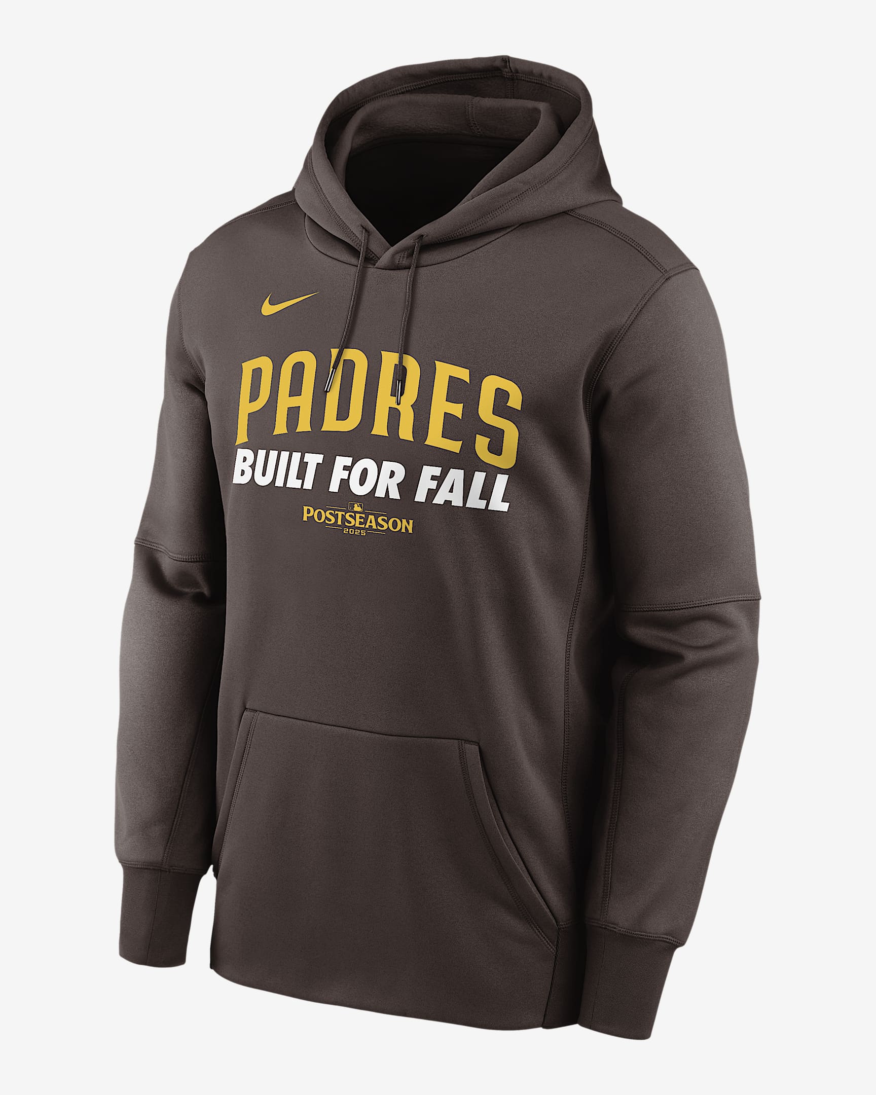 San Diego Padres 2025 Postseason Authentic Collection Men’s Nike Therma MLB Pullover Hoodie - Brown