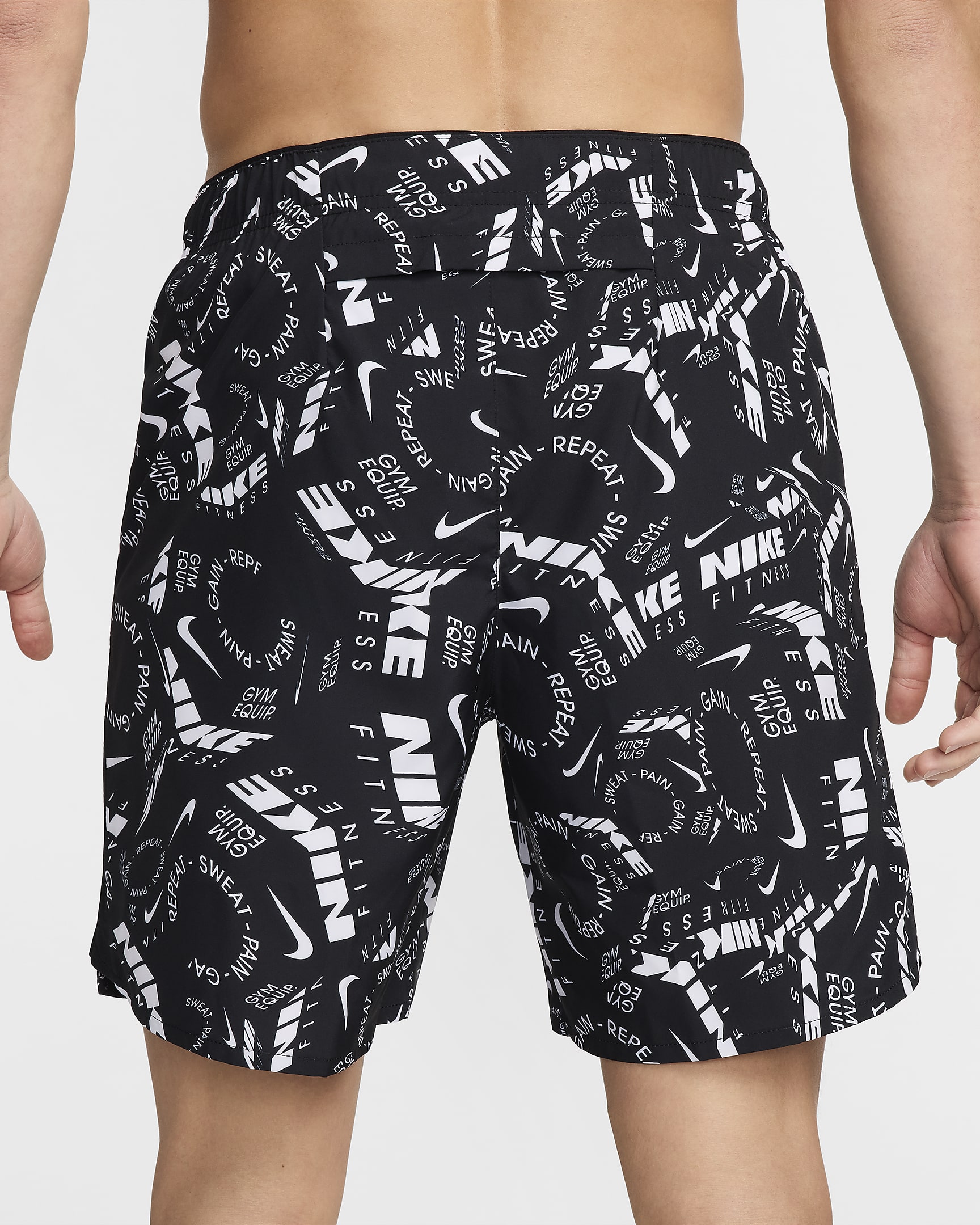 Nike Challenger Men's 18cm (approx.) Dri-FIT Unlined Versatile Shorts - Black/White/Black/White