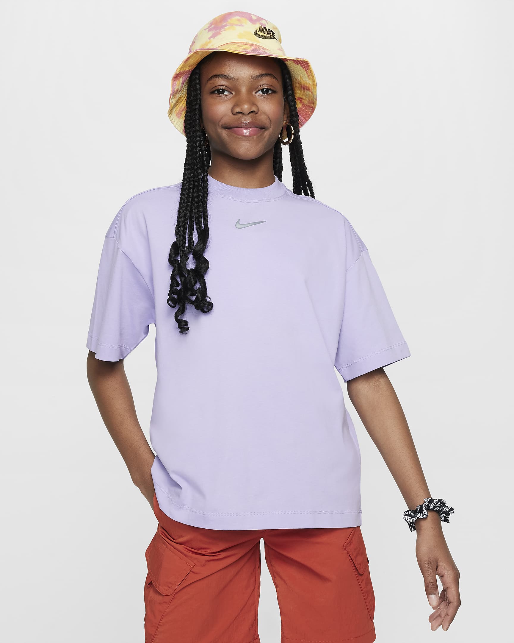 Nike Sportswear Older Kids' (Girls') Oversized T-Shirt - Hydrangeas