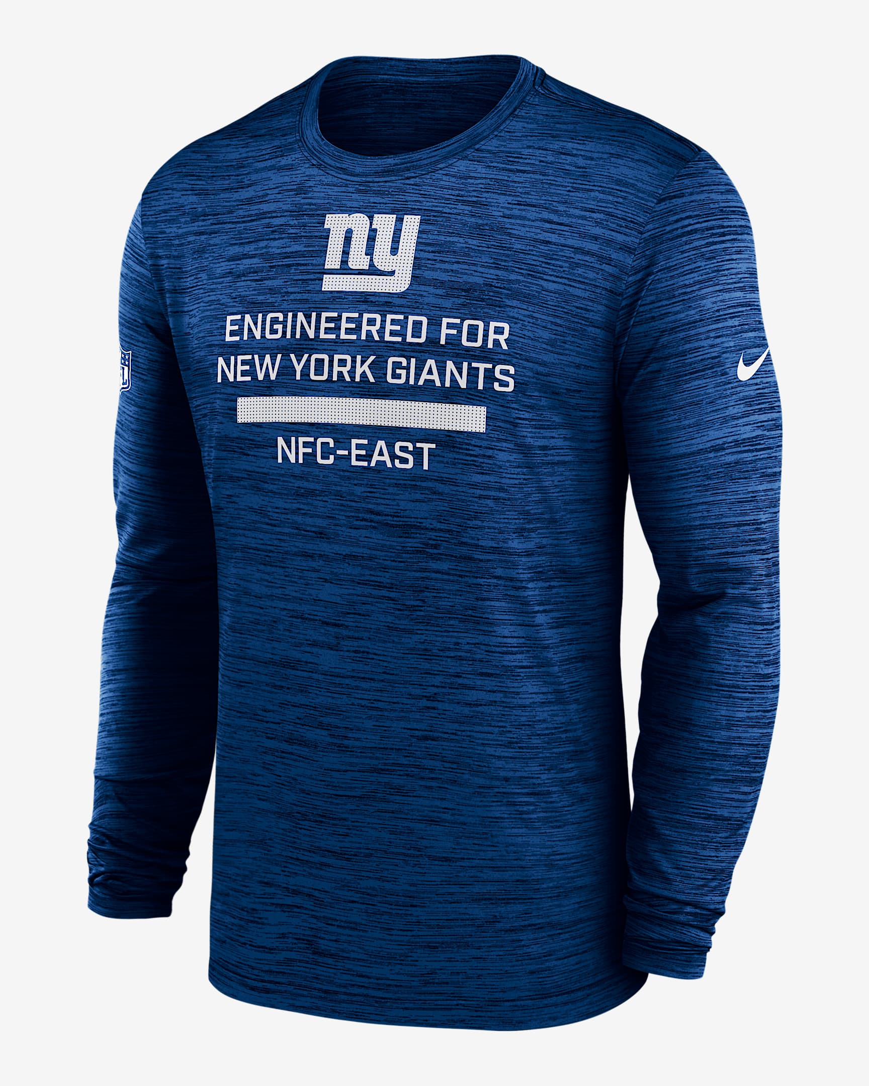 Playera de manga larga Nike Dri-FIT de la NFL para hombre New York Giants Sideline Team Issue Velocity - Azul