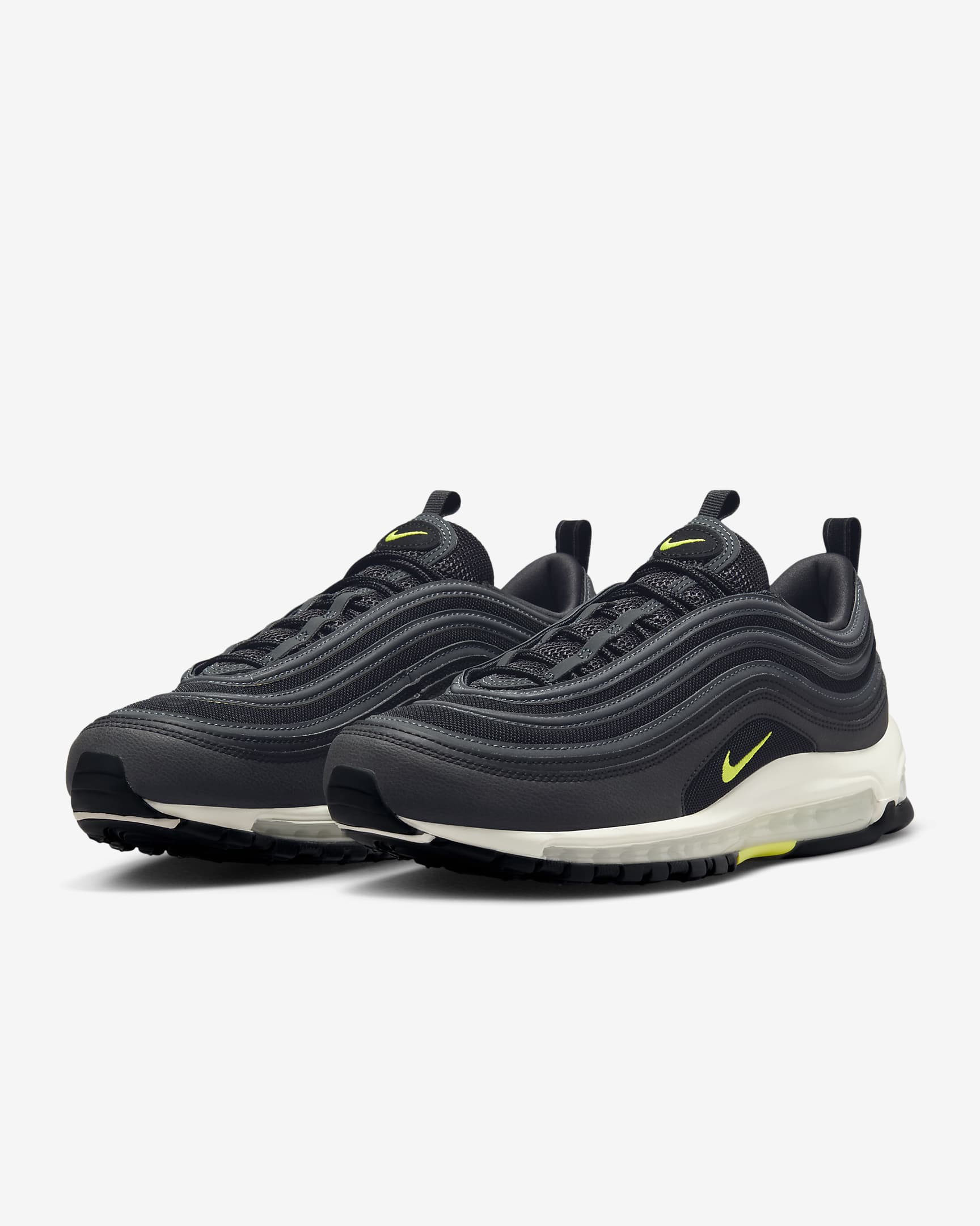 Nike Air Max 97 男鞋 - 黑色/Dark Smoke Grey/Phantom/Cyber