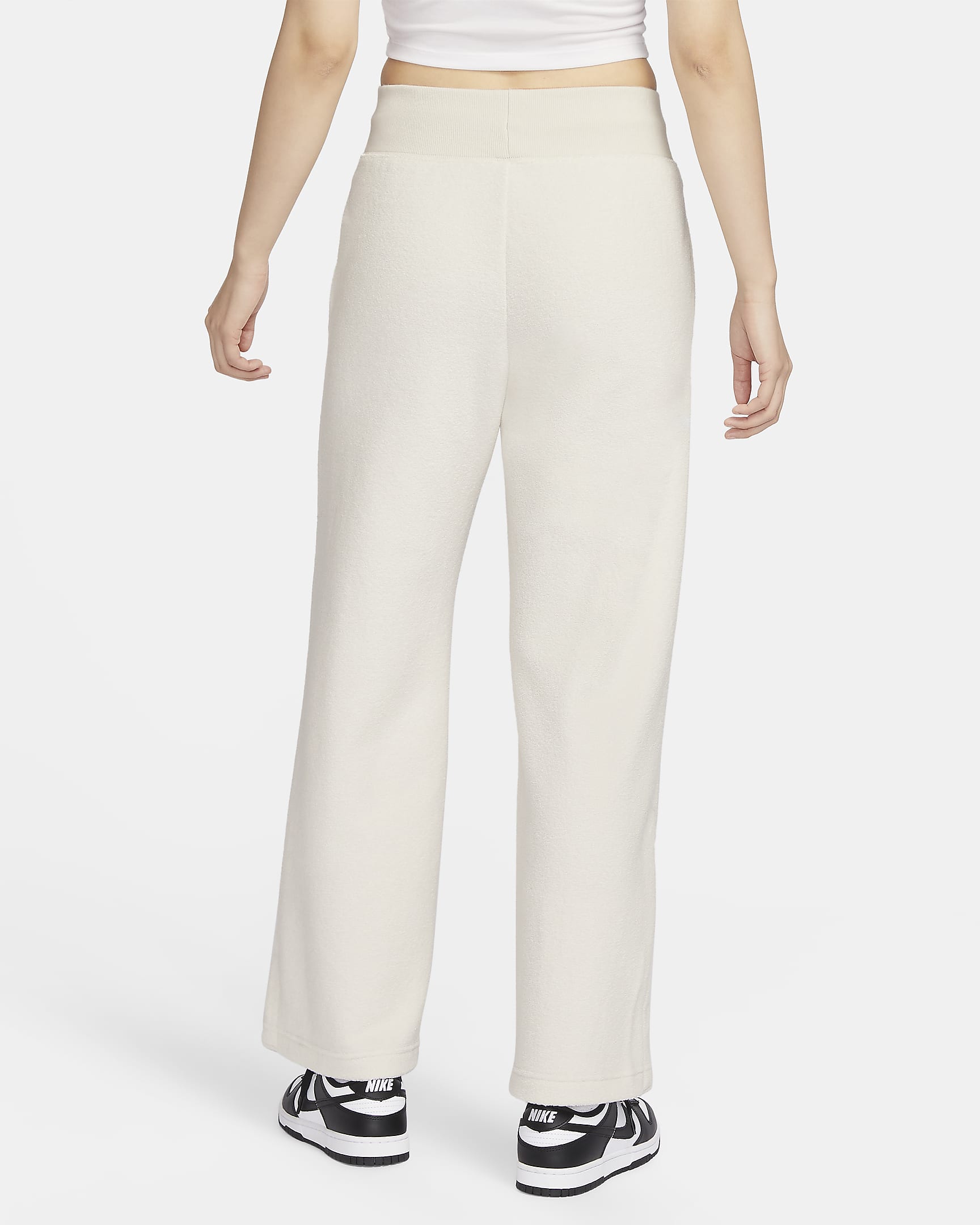 Nike Sportswear Phoenix Plush Women's High-Waisted Wide-Leg Cosy Fleece Trousers - Light Orewood Brown/Sail