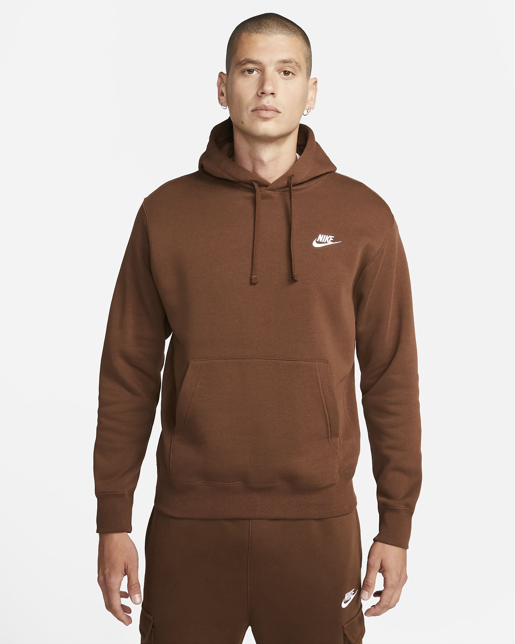 Sudadera con gorro sin cierre Nike Sportswear Club Fleece - Cacao impresionante/Cacao impresionante/Blanco