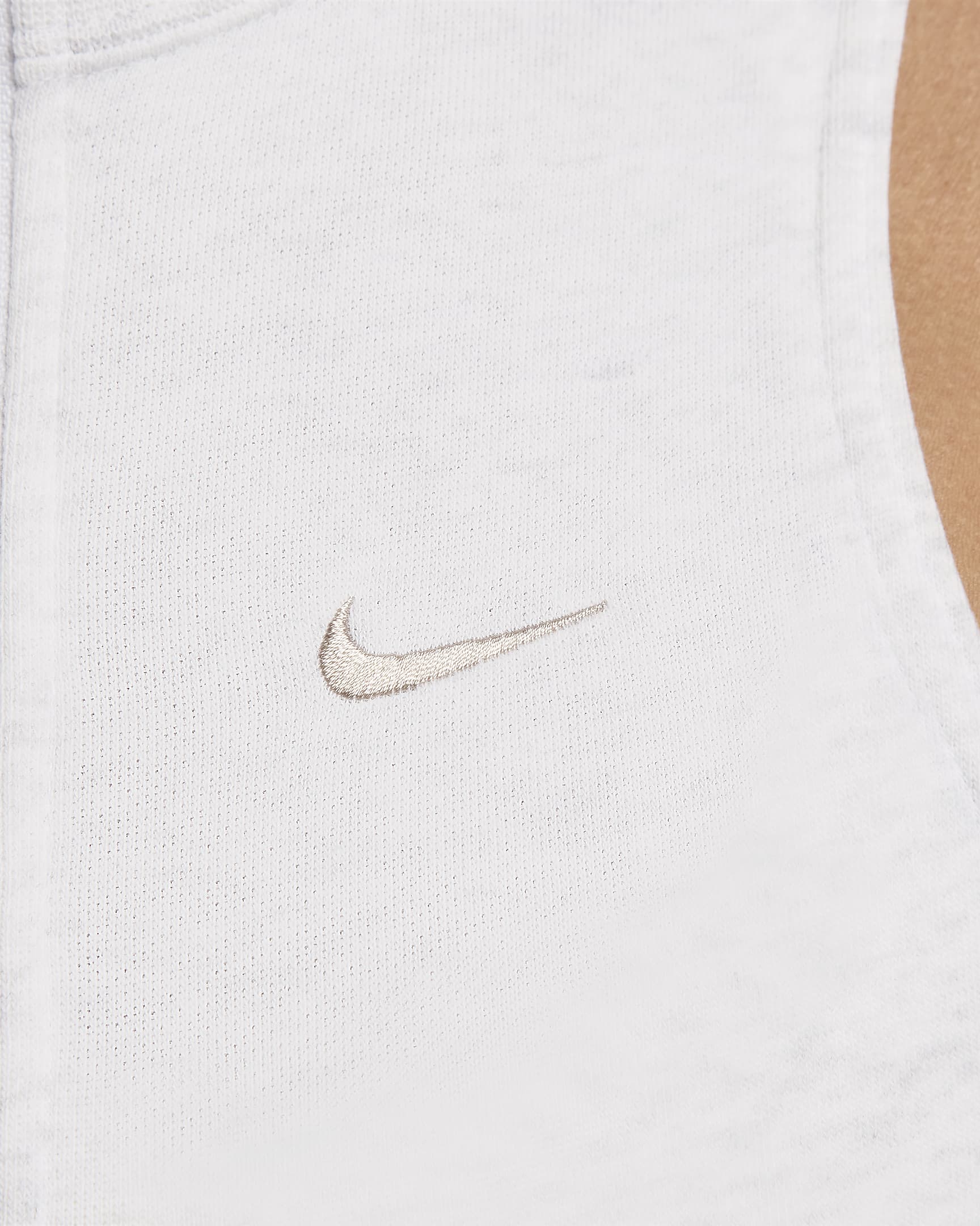 Nike Sportswear Chill Terry Women's Slim Cropped 1/2-Zip French Terry Tank Top - Birch Heather/Light Orewood Brown