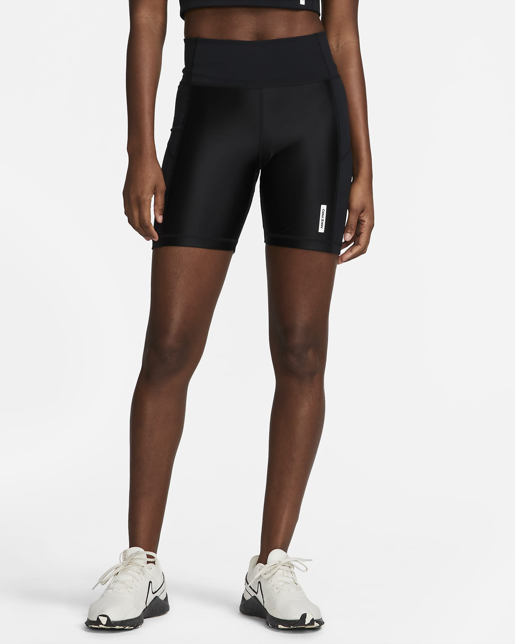 Nike Pro Women's Mid-Rise 7" Biker Shorts - Black/White