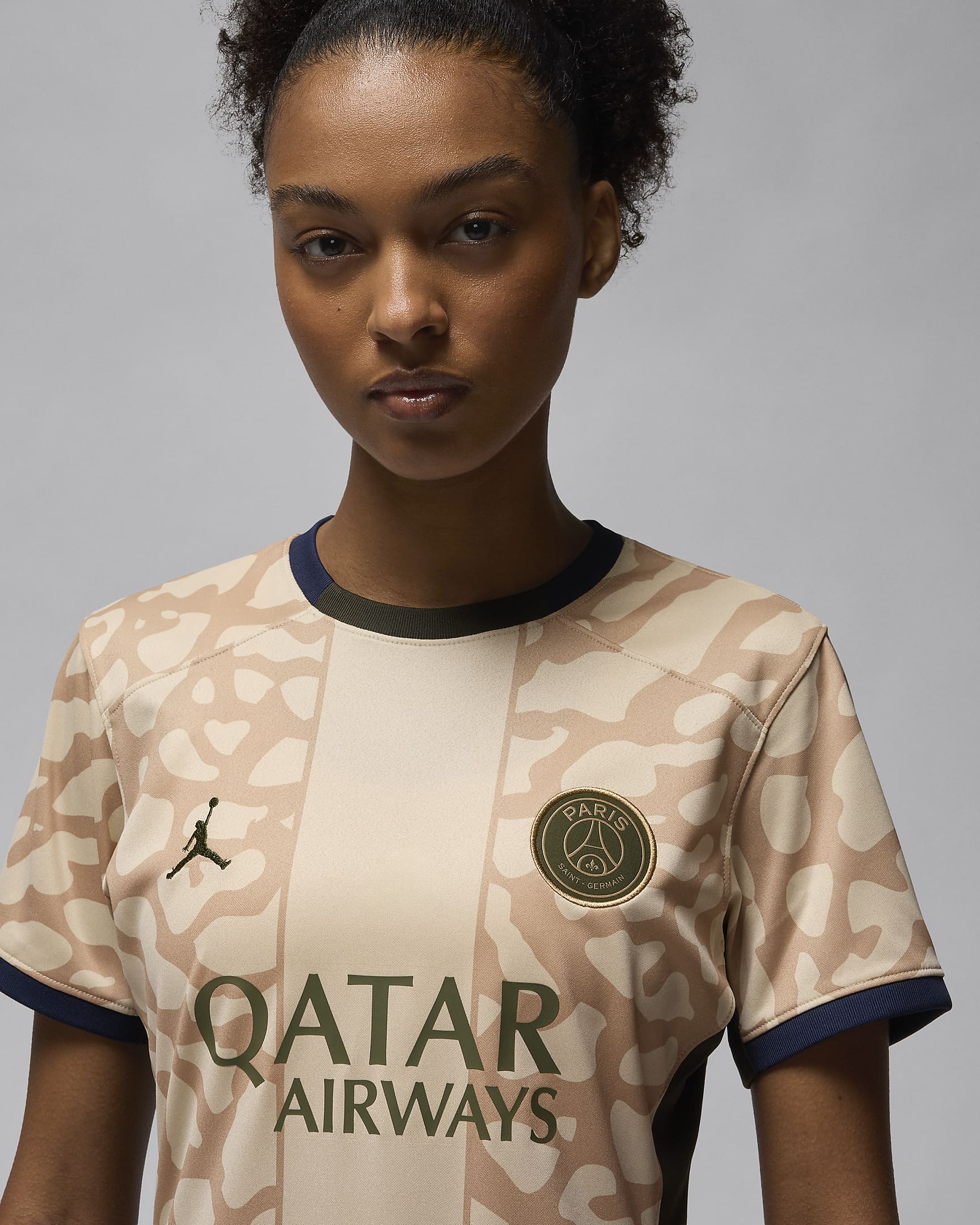 Paris Saint-Germain 2023/24 Stadium Fourth Women's Jordan Dri-FIT Replica Football Shirt - Hemp/Obsidian/Sequoia/Rough Green