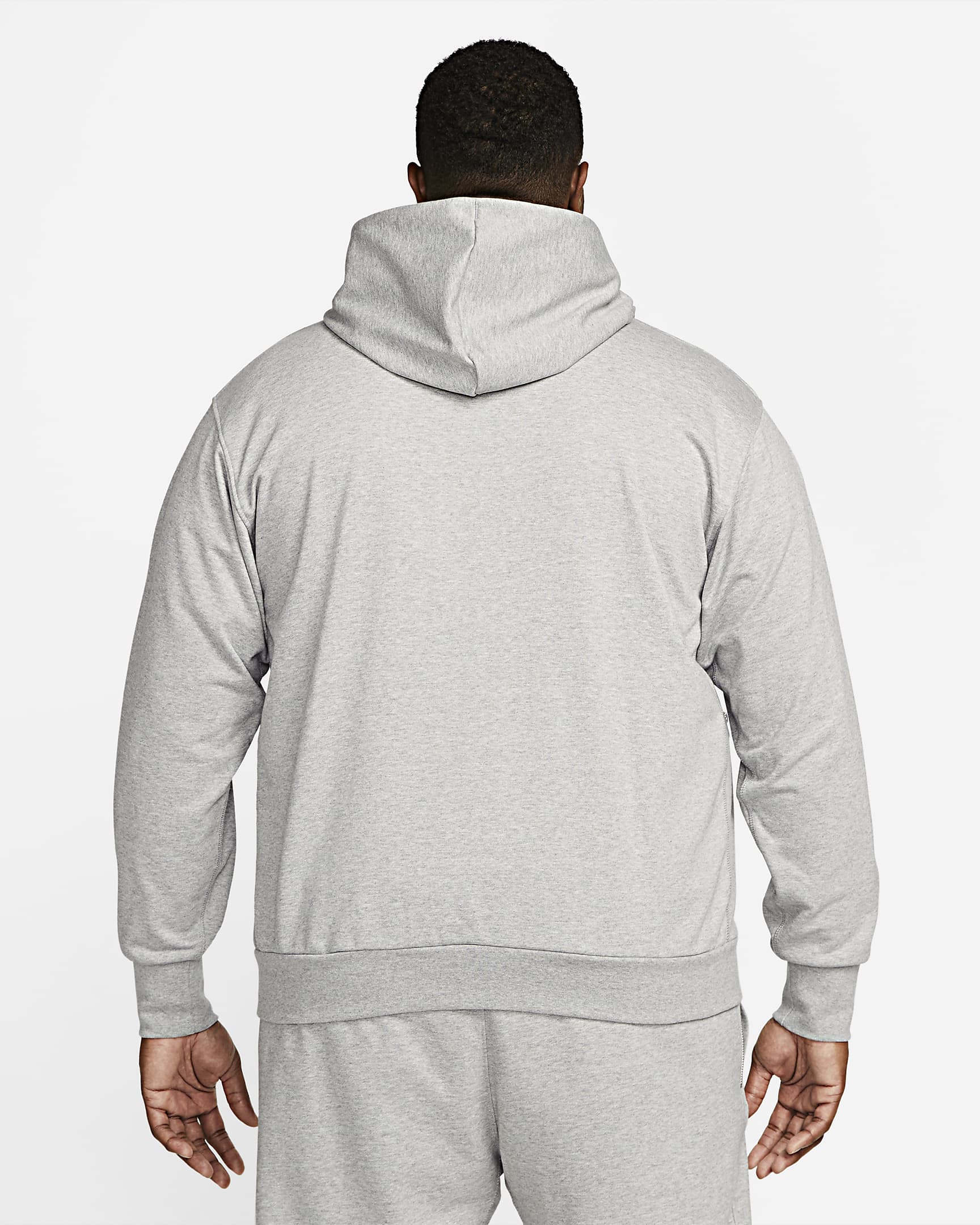 Sudadera con gorro de básquetbol de cierre completo Dri-FIT para hombre Nike Standard Issue - Gris oscuro jaspeado/Marfil pálido