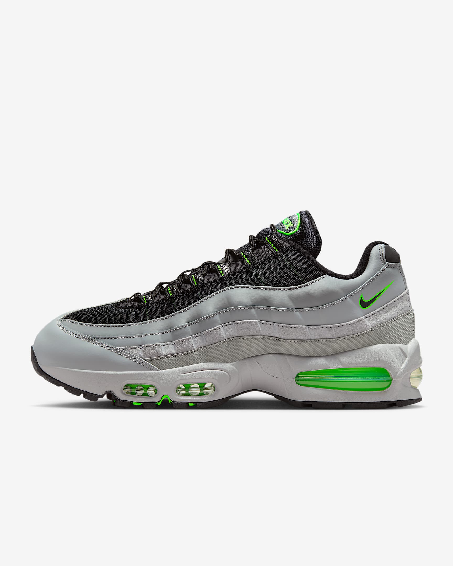 Sapatilhas Nike Air Max 95 Big Bubble para homem - Cinzento Smoke claro/Verde Strike/Branco/Preto