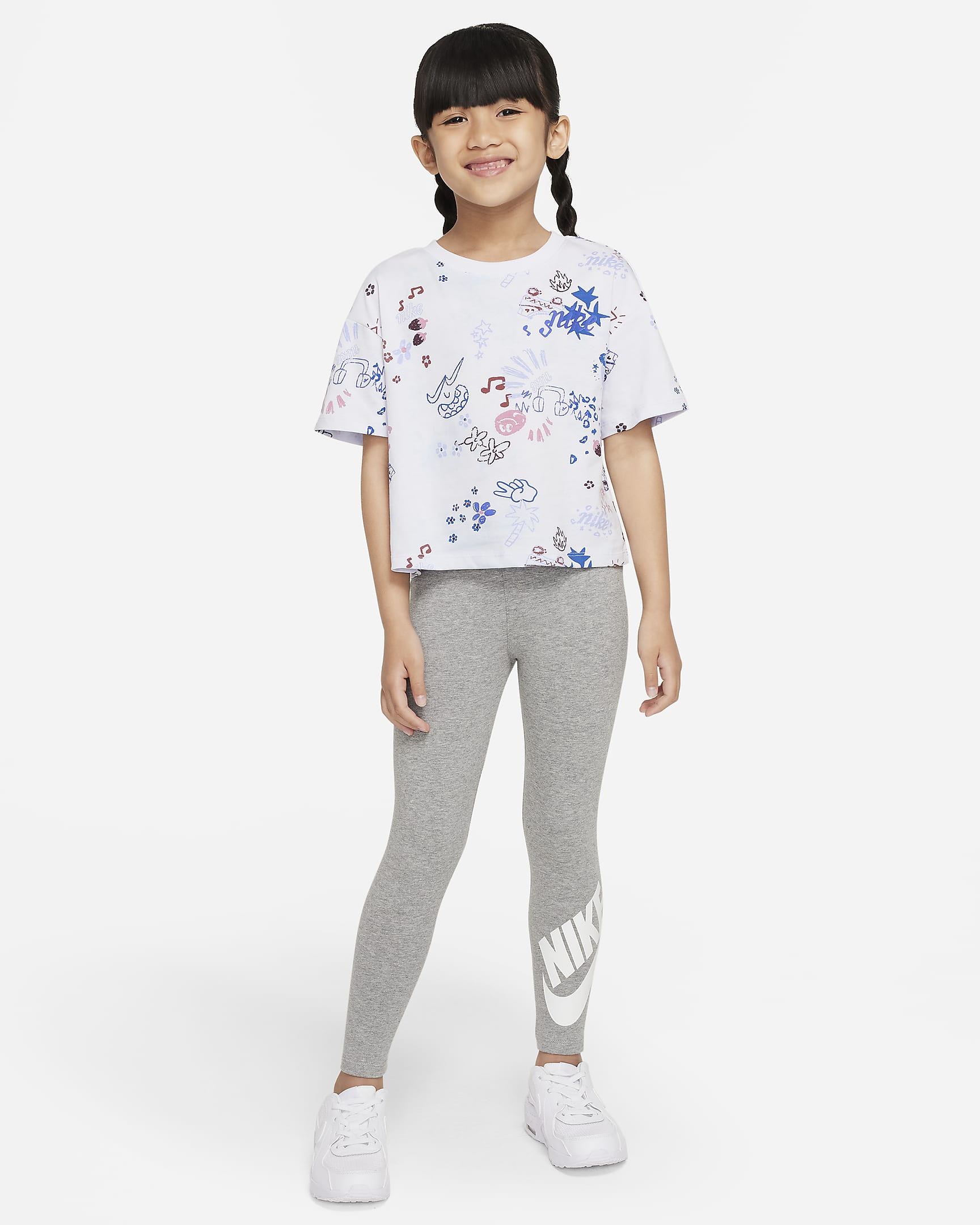 Playera para niños talla pequeña Nike Icon Clash Boxy - Gris fútbol